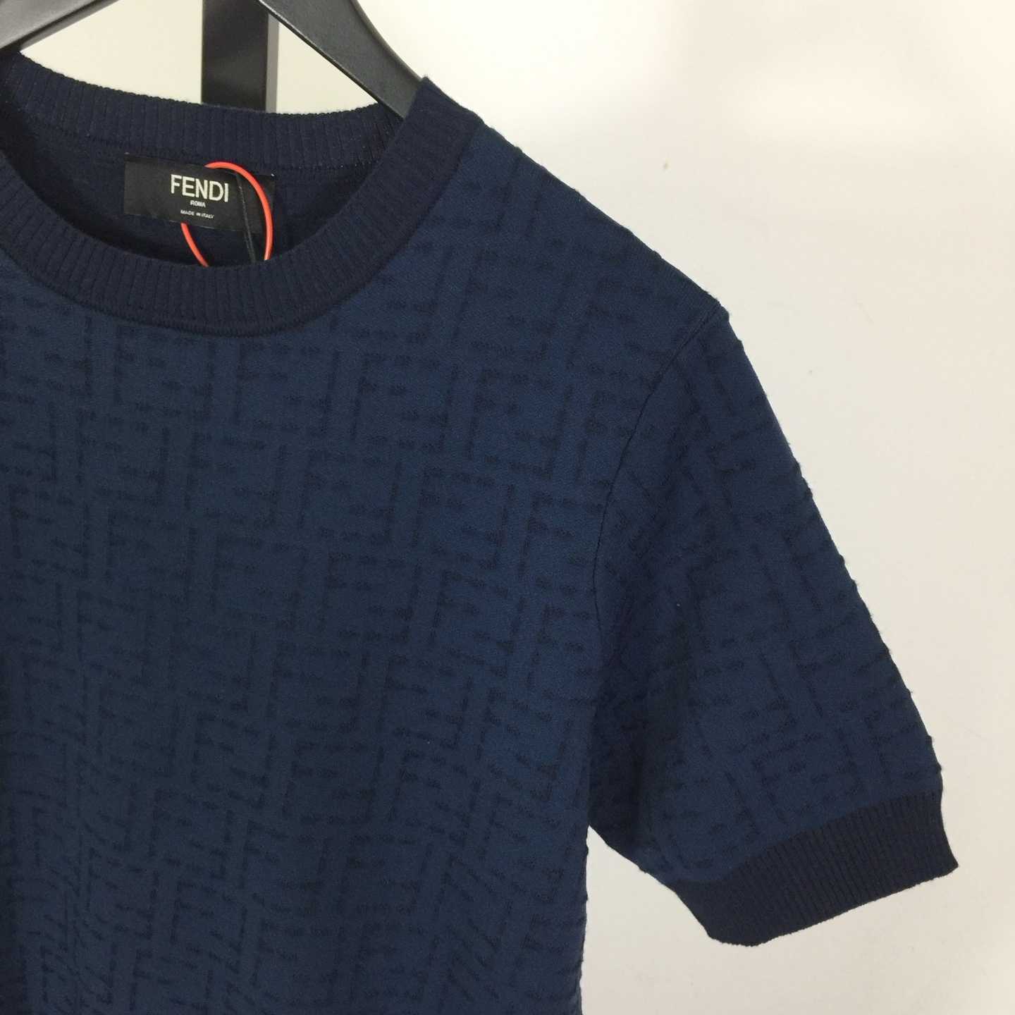 Fendi Blue Cotton FF Selleria Pullover - EUR FASHION