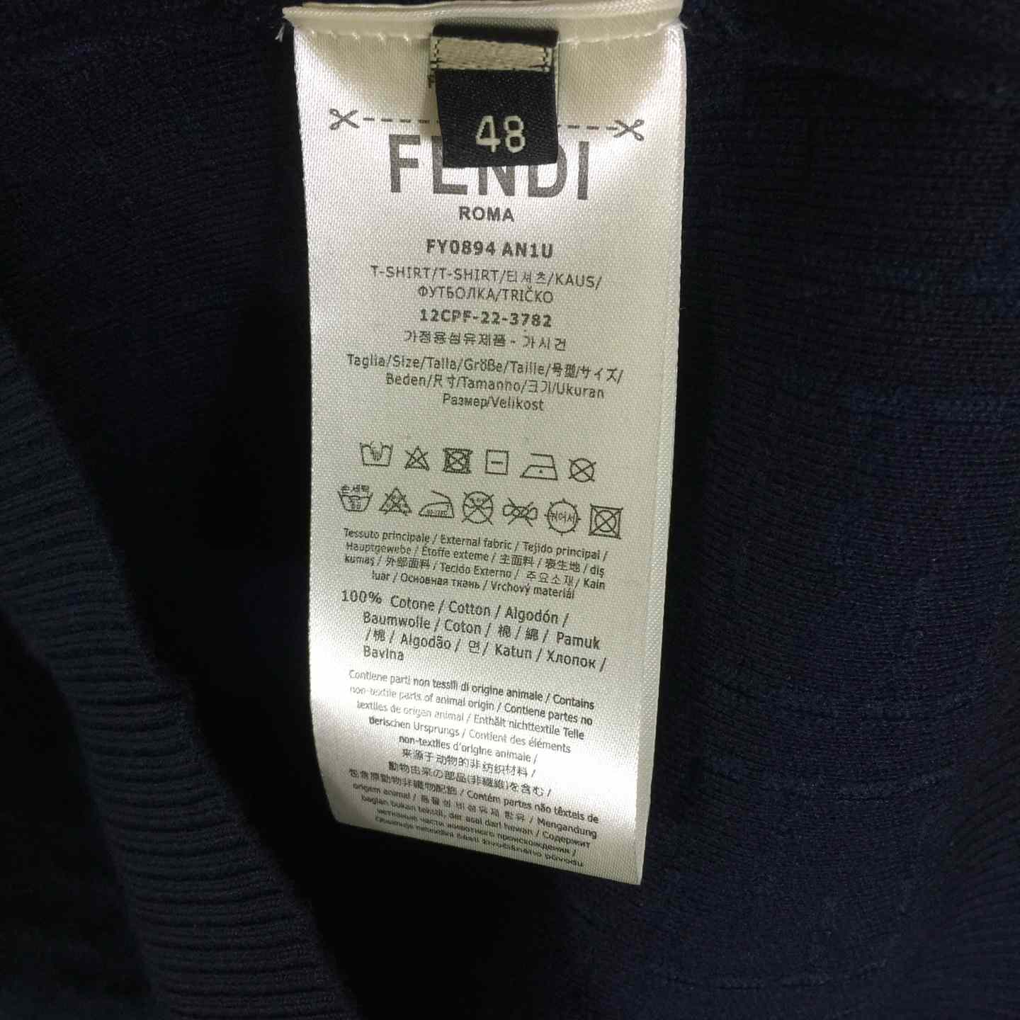 Fendi Blue Cotton FF Selleria Pullover - EUR FASHION