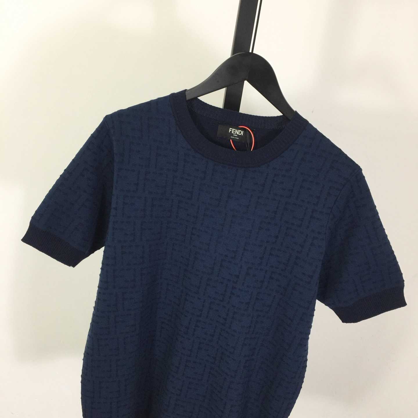 Fendi Blue Cotton FF Selleria Pullover - EUR FASHION