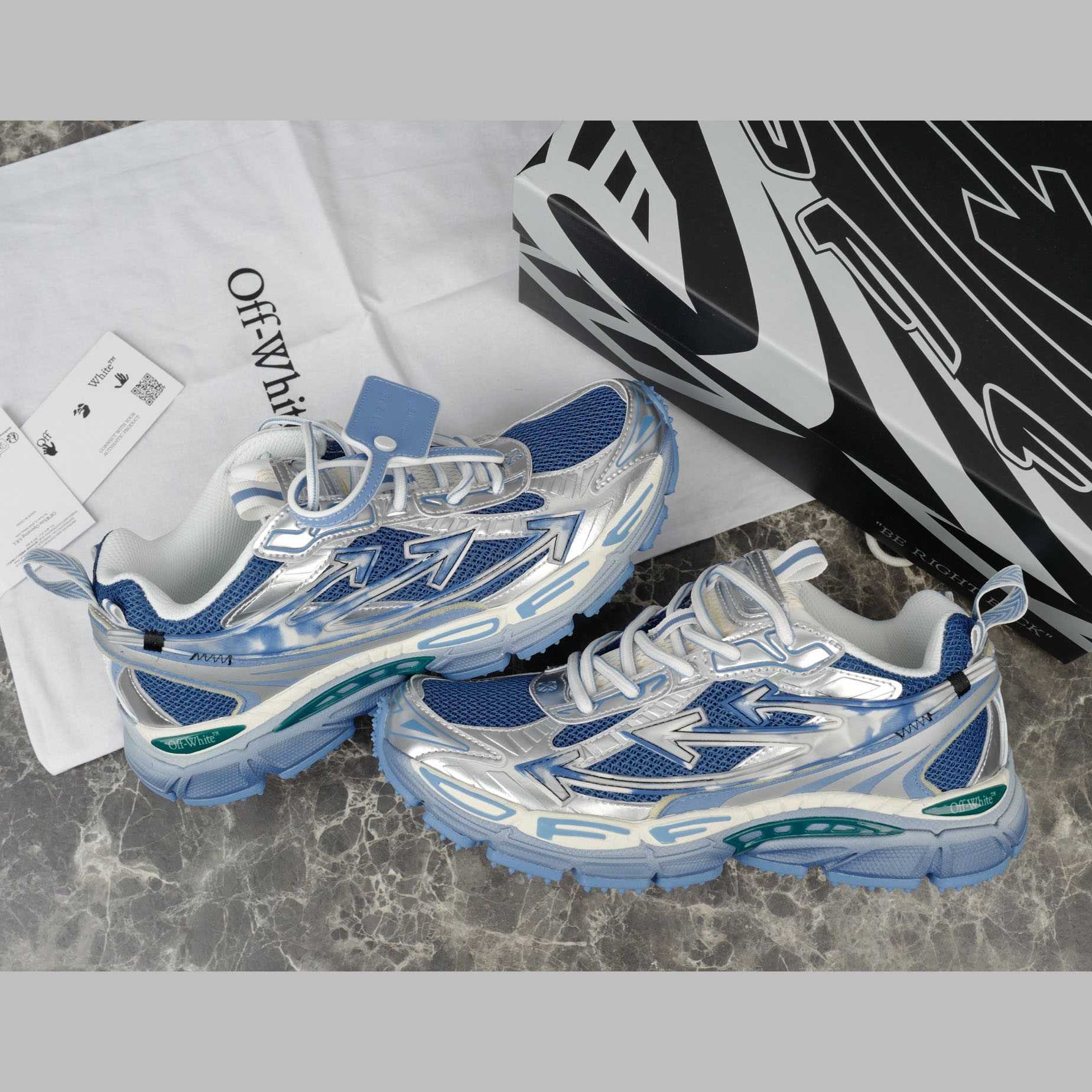 Off-White Silver/Blue Be Right Back - EUR FASHION