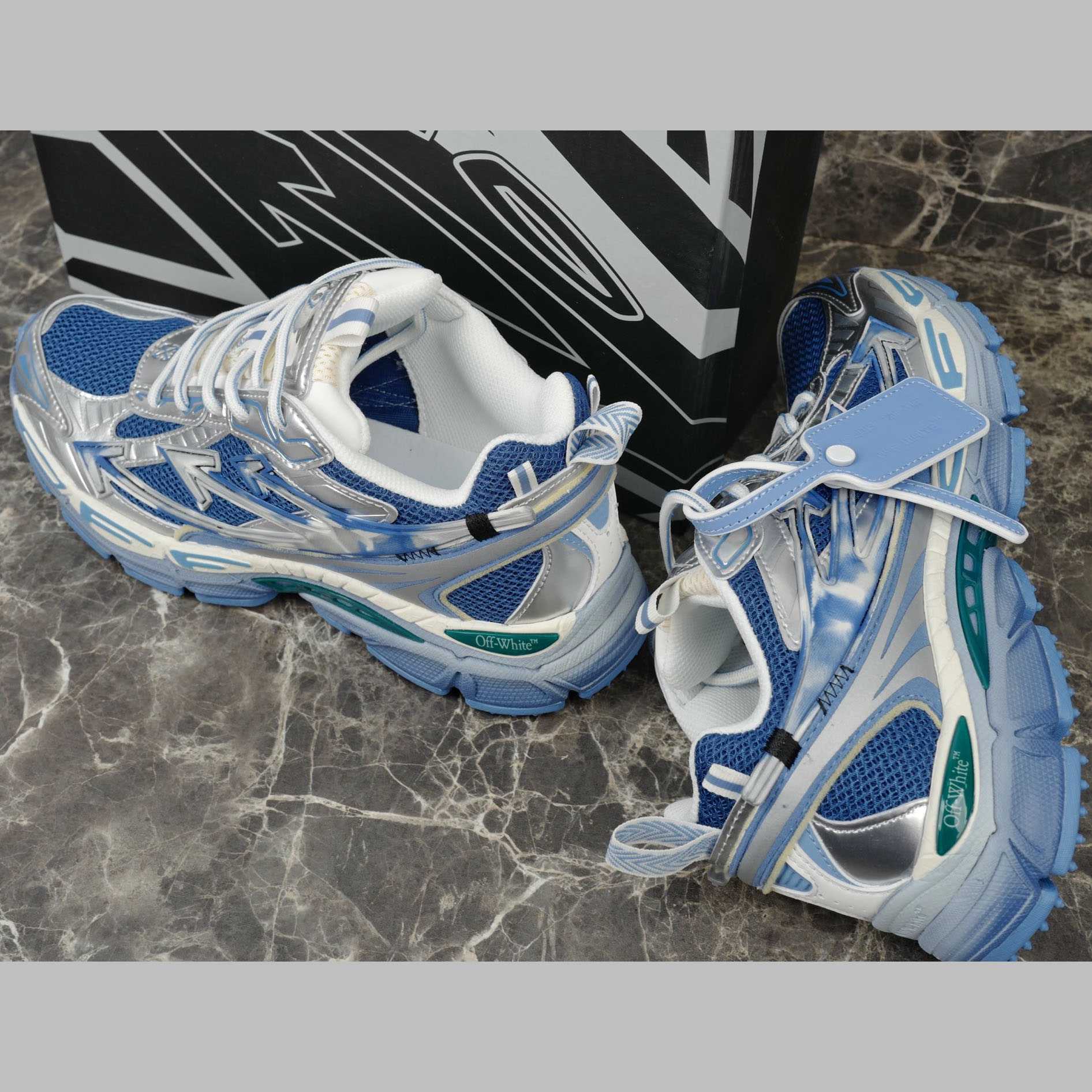 Off-White Silver/Blue Be Right Back - EUR FASHION