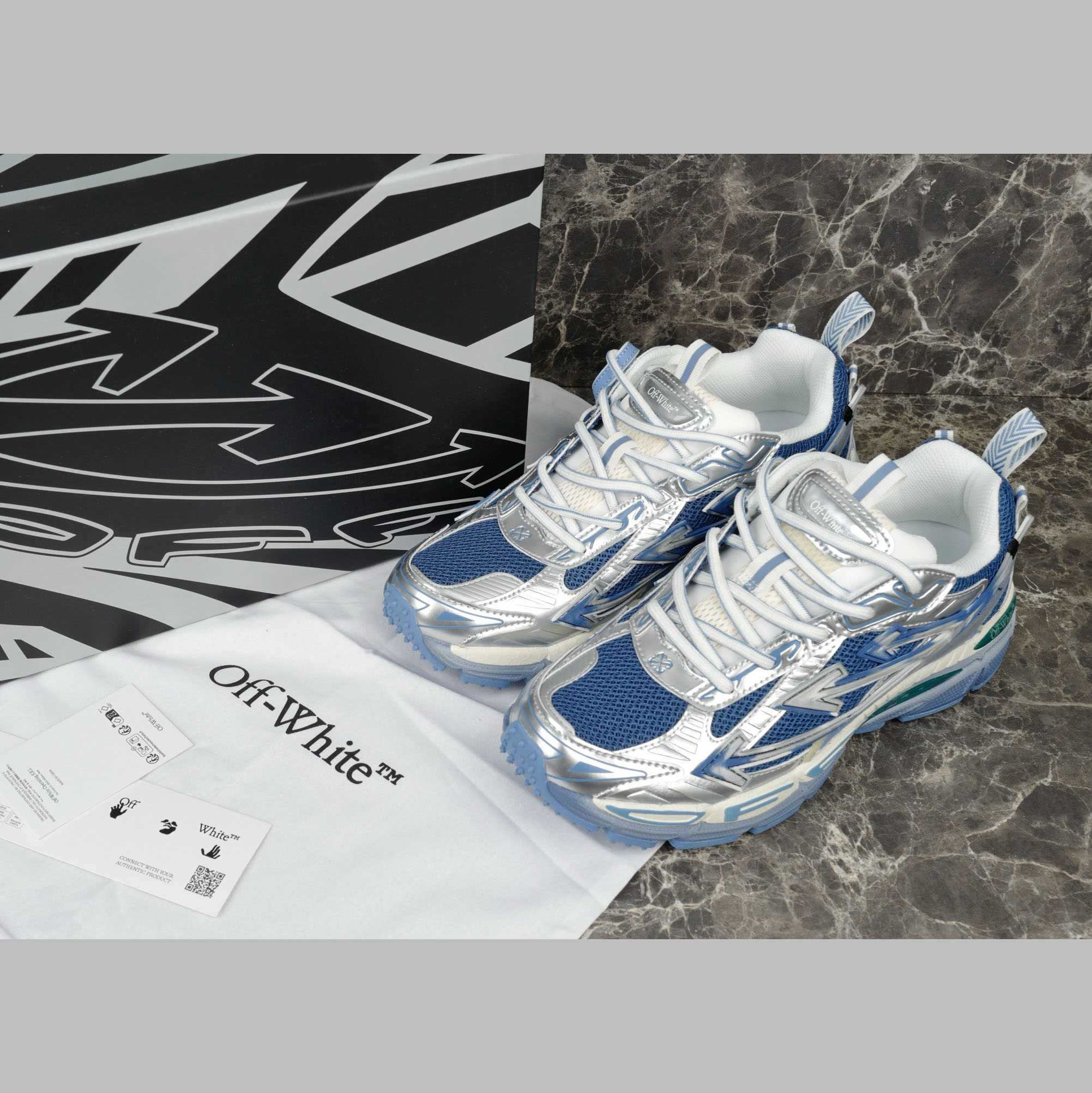 Off-White Silver/Blue Be Right Back - EUR FASHION