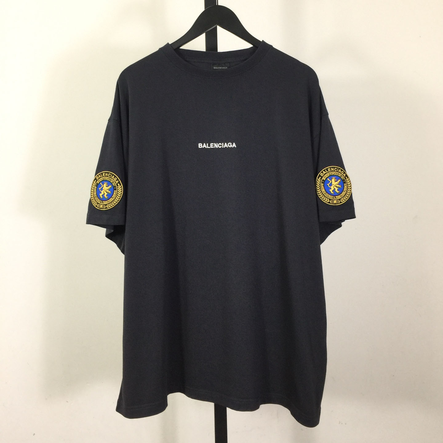 Balenciaga Uniform Merch Oversized T-Shirt In Faded Black dry Fleece - EUR FASHION