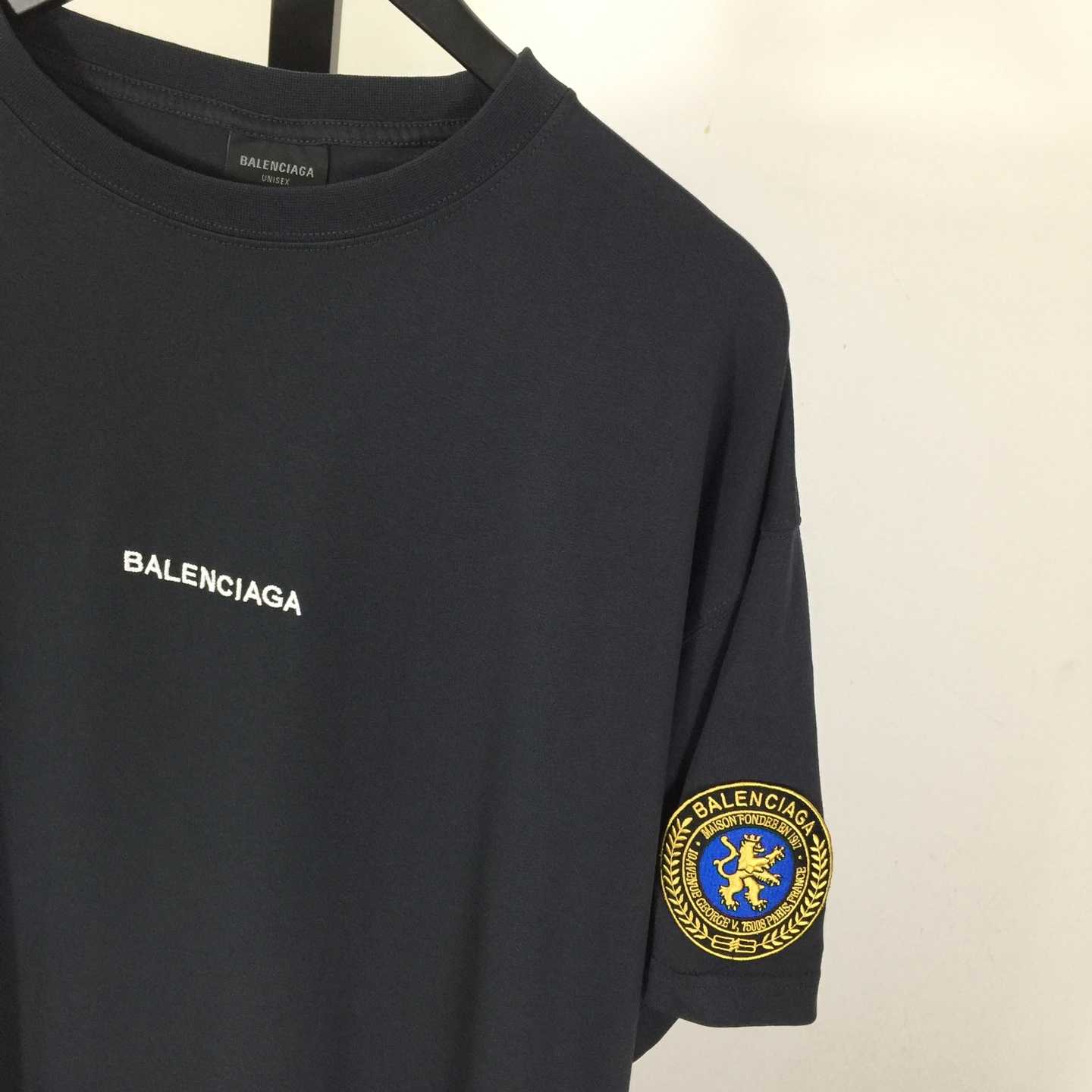 Balenciaga Uniform Merch Oversized T-Shirt In Faded Black dry Fleece - EUR FASHION