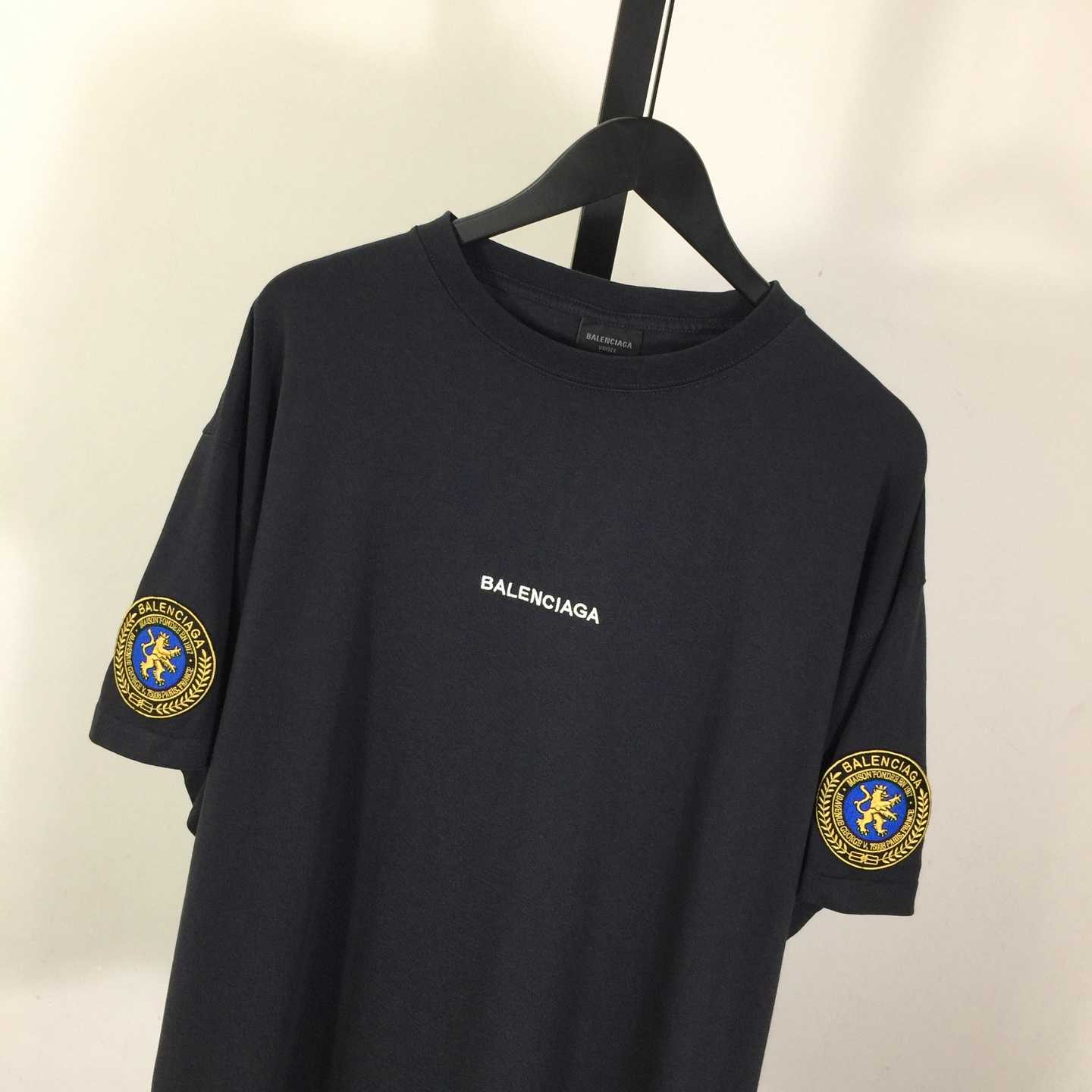 Balenciaga Uniform Merch Oversized T-Shirt In Faded Black dry Fleece - EUR FASHION