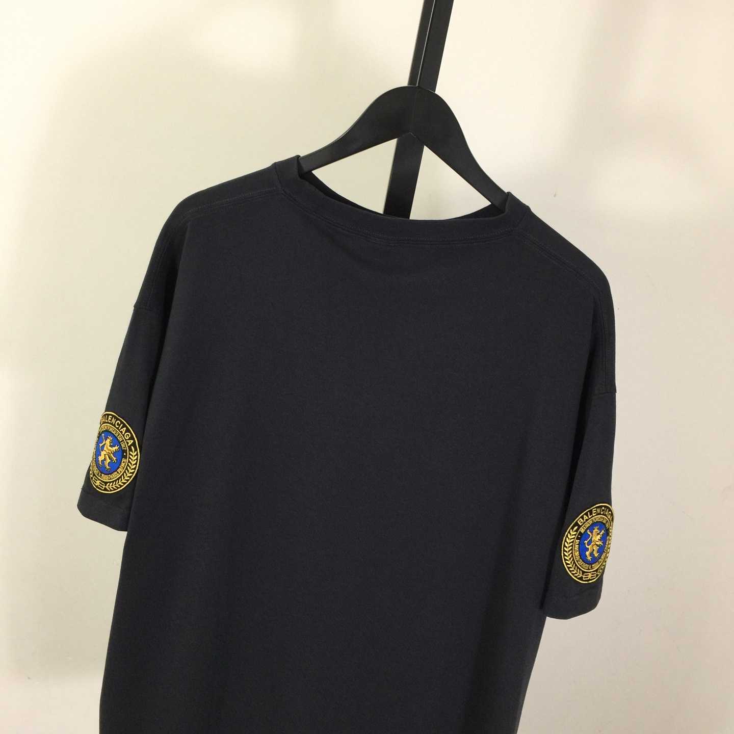 Balenciaga Uniform Merch Oversized T-Shirt In Faded Black dry Fleece - EUR FASHION