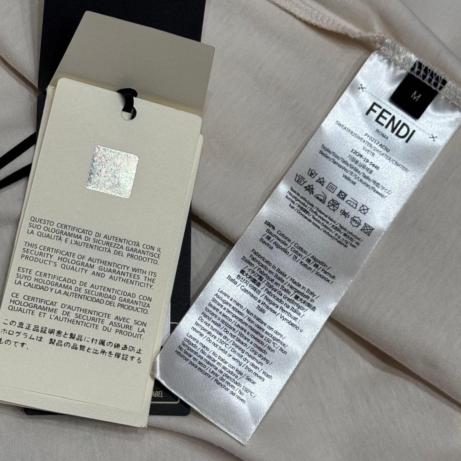 Fendi White Cotton T-shirt - EUR FASHION