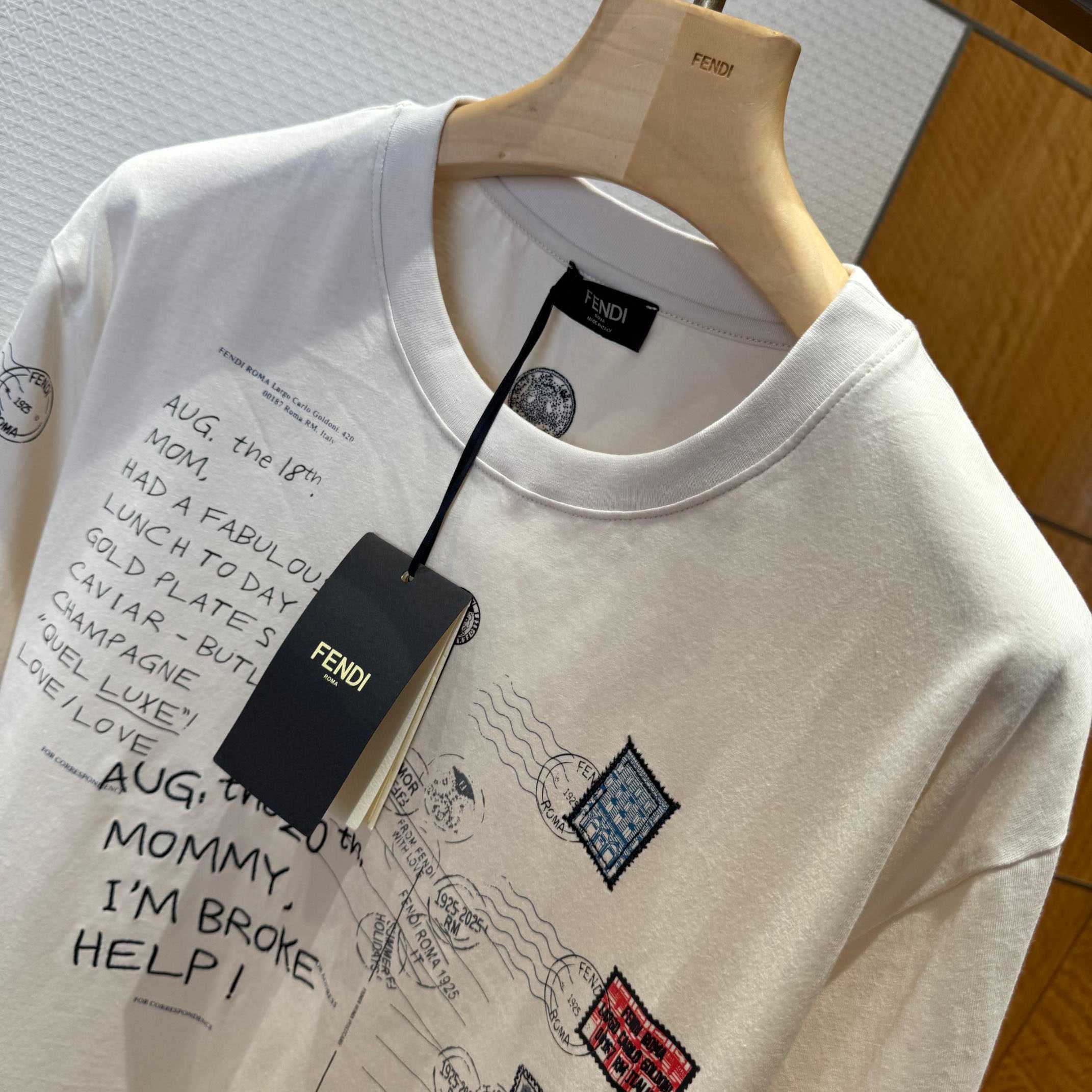 Fendi White Cotton T-shirt - EUR FASHION