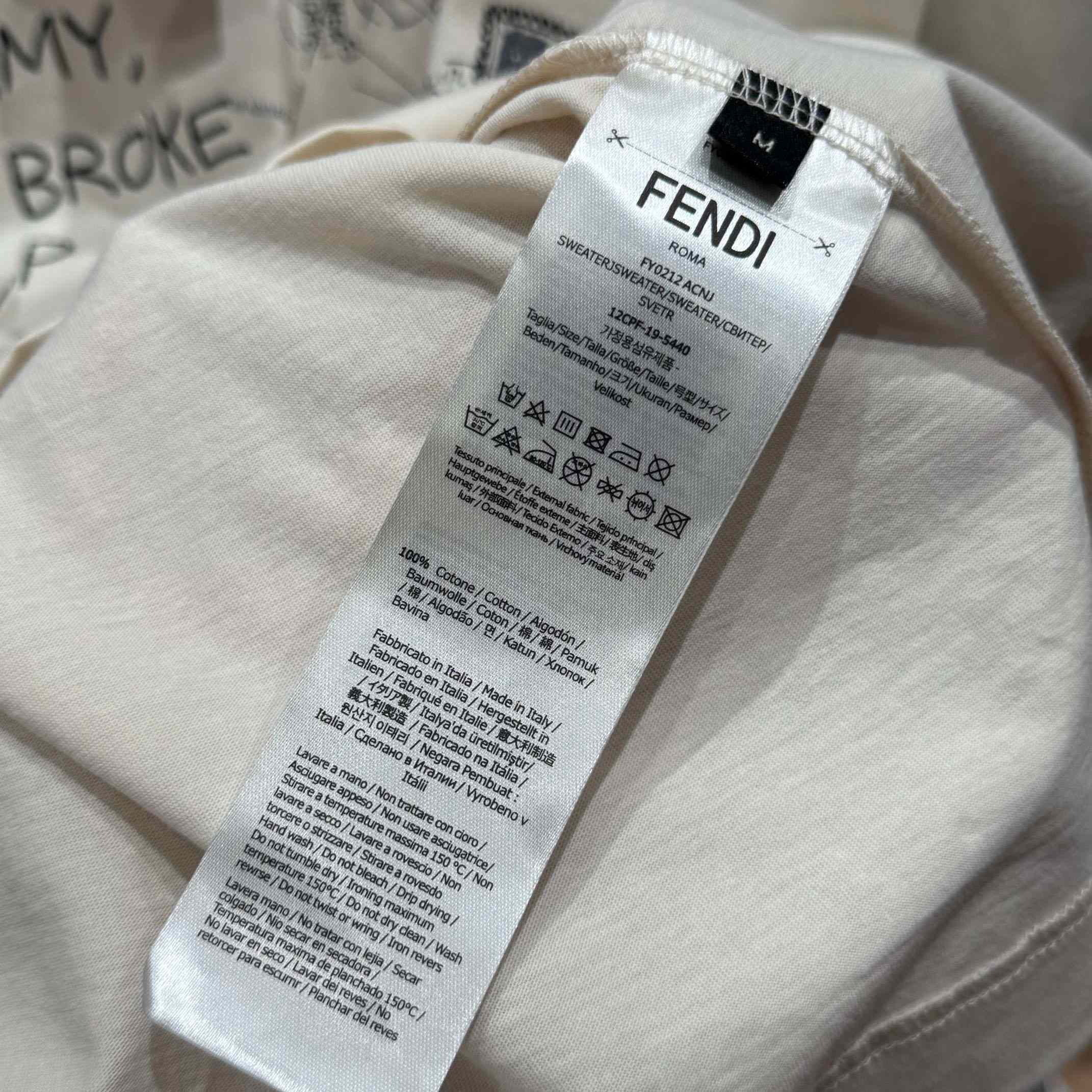 Fendi White Cotton T-shirt - EUR FASHION