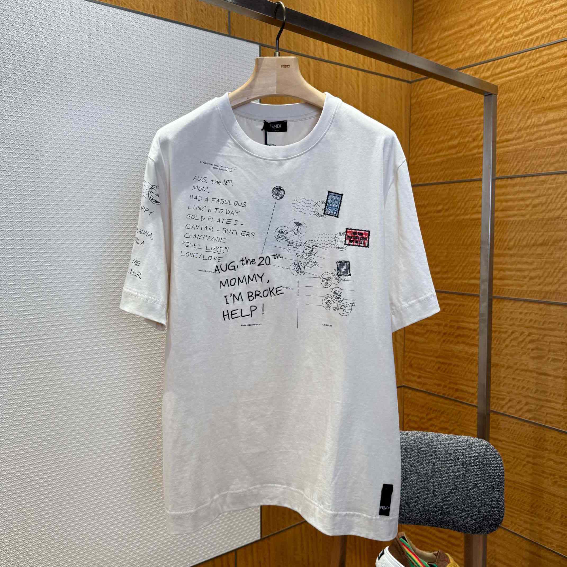 Fendi White Cotton T-shirt - EUR FASHION