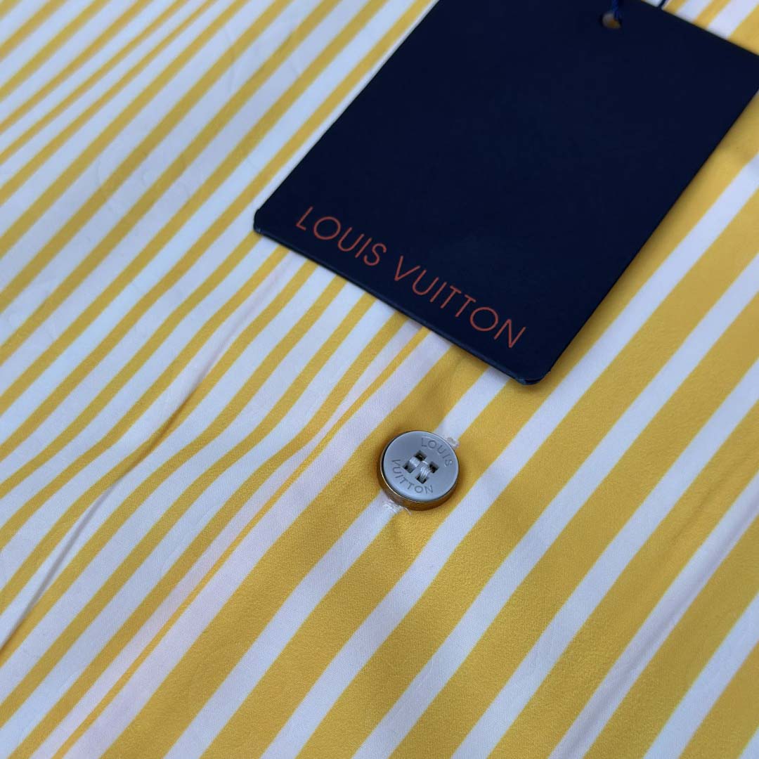 Louis Vuitton Monogram Striped Patchwork Short-Sleeved Shirt   1AHVWT - EUR FASHION