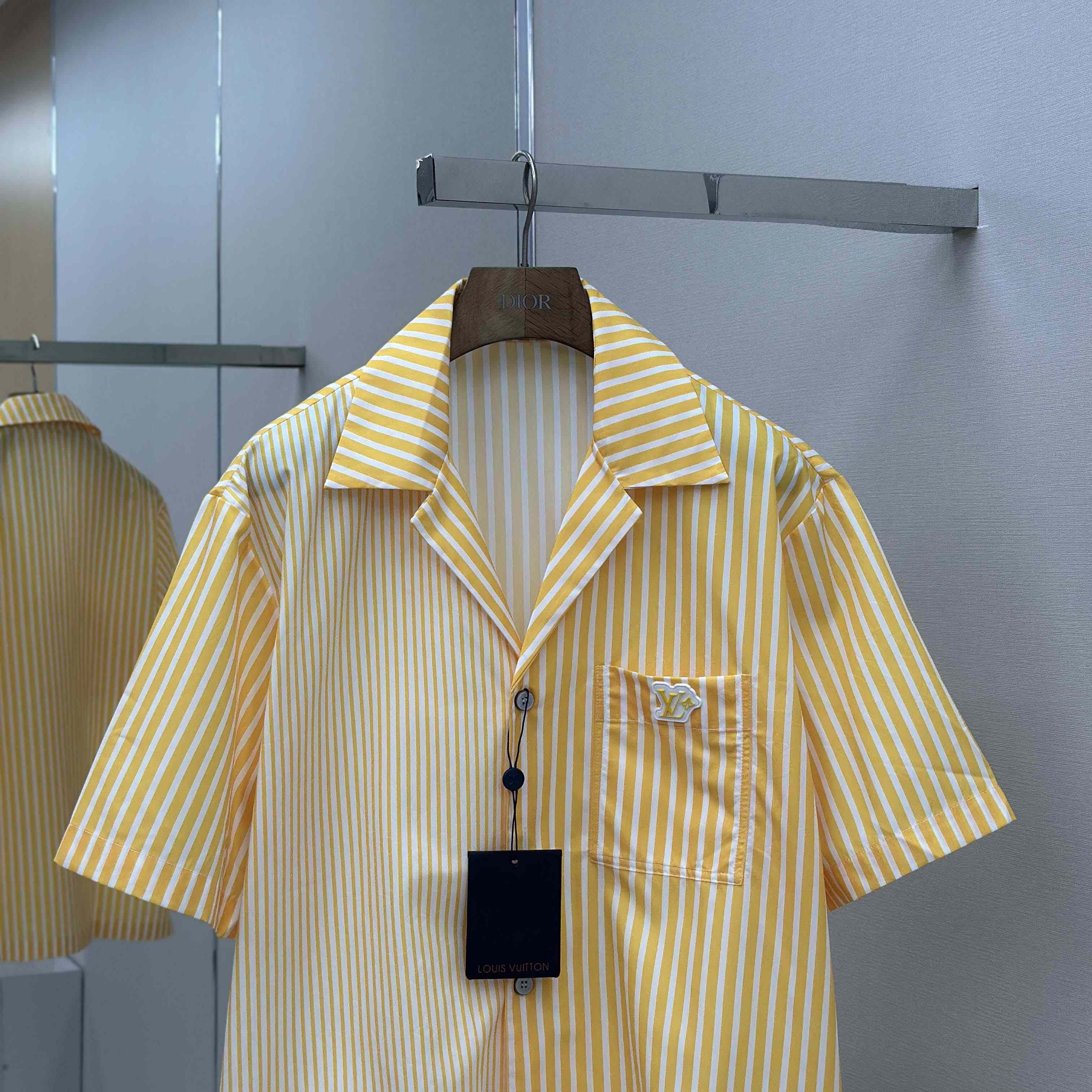 Louis Vuitton Monogram Striped Patchwork Short-Sleeved Shirt   1AHVWT - EUR FASHION