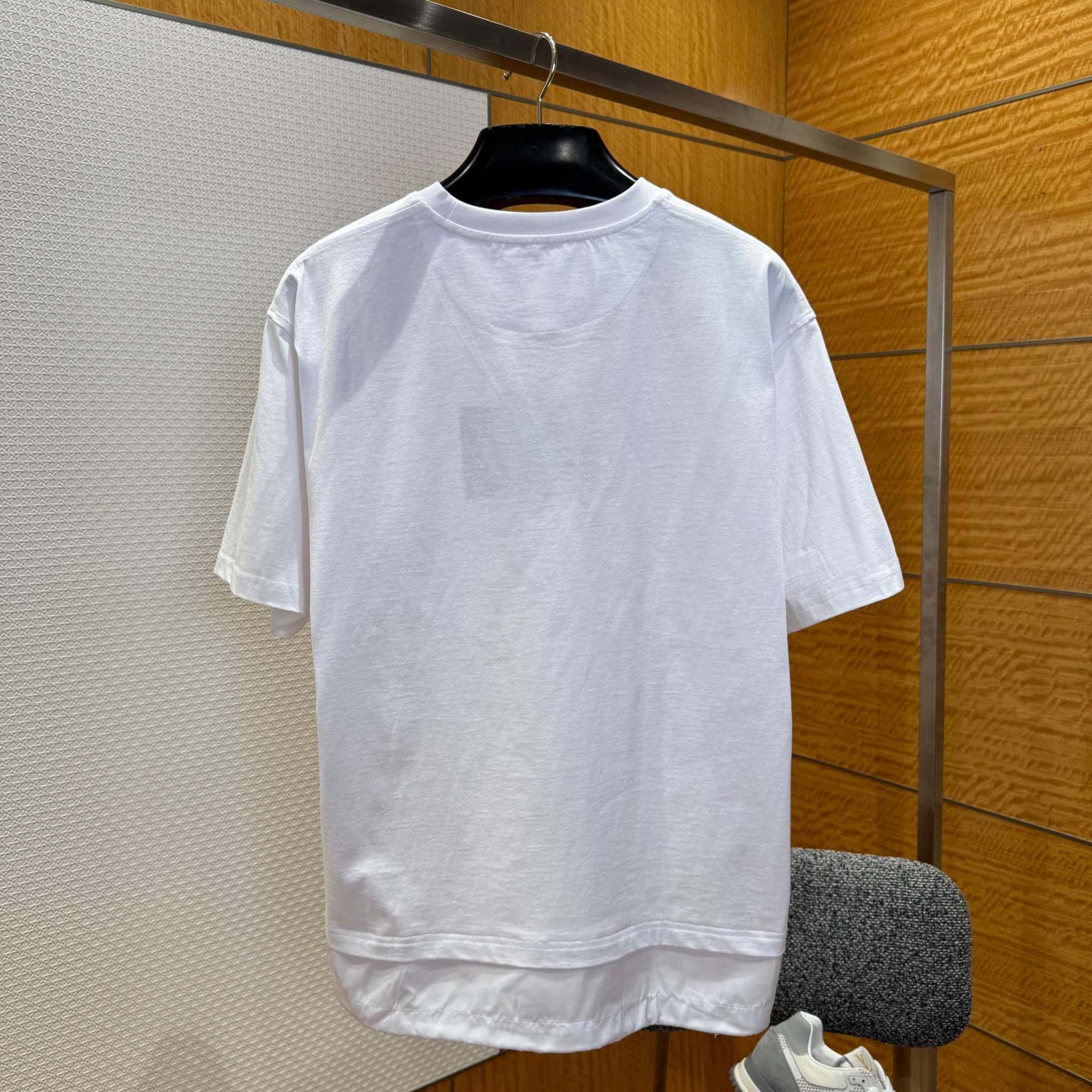 Prada Logo-print Layered-detail T-shirt - EUR FASHION