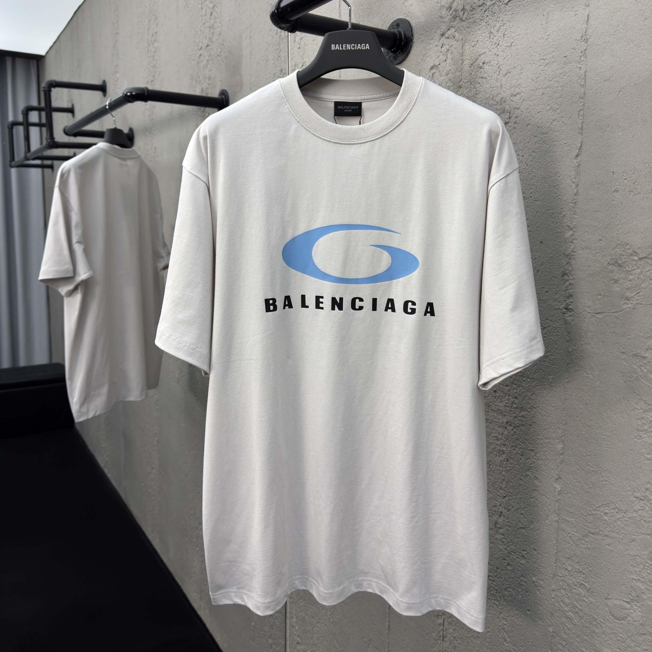 Balenciaga White Loop Sports Icon Medium Fit T-shirt  - EUR FASHION
