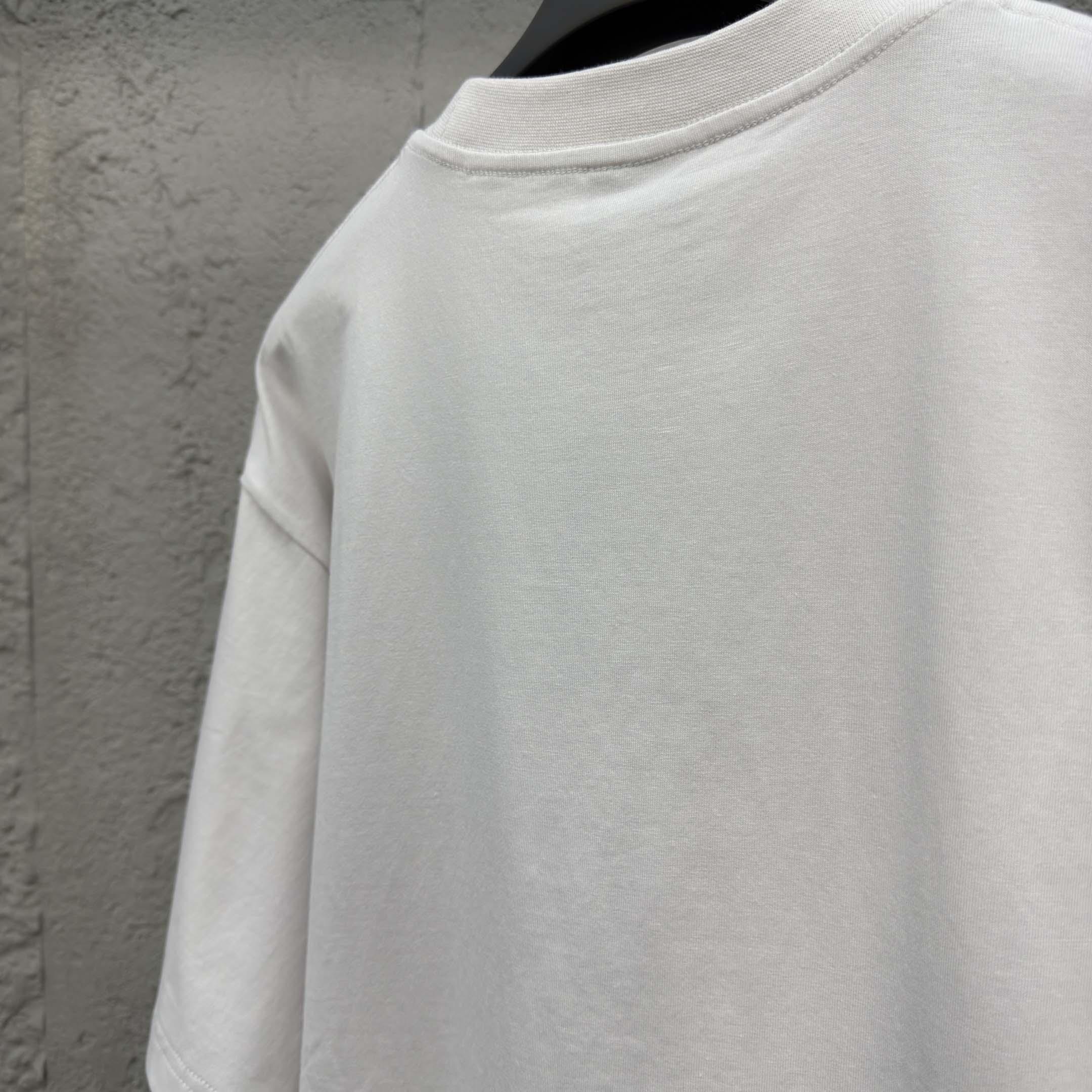 Balenciaga White Loop Sports Icon Medium Fit T-shirt  - EUR FASHION