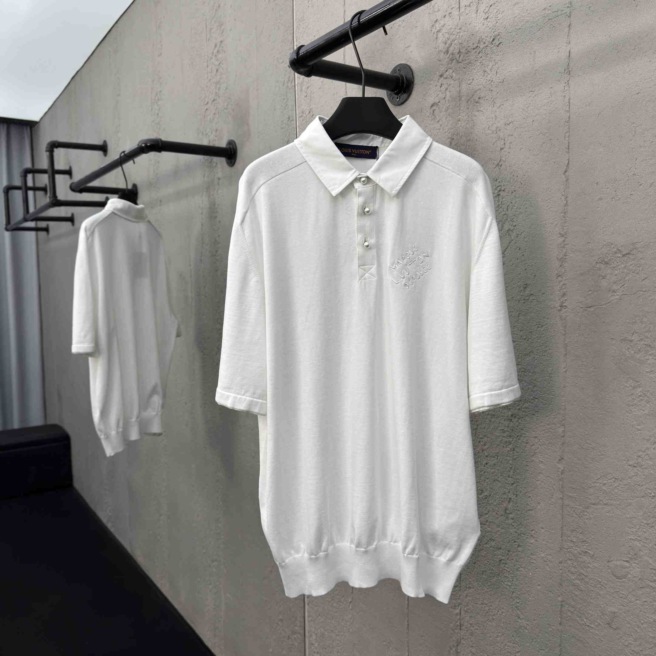 Louis Vuitton Embroidered Short-Sleeved Cotton Blend Polo Shirt   1AFQQA - EUR FASHION