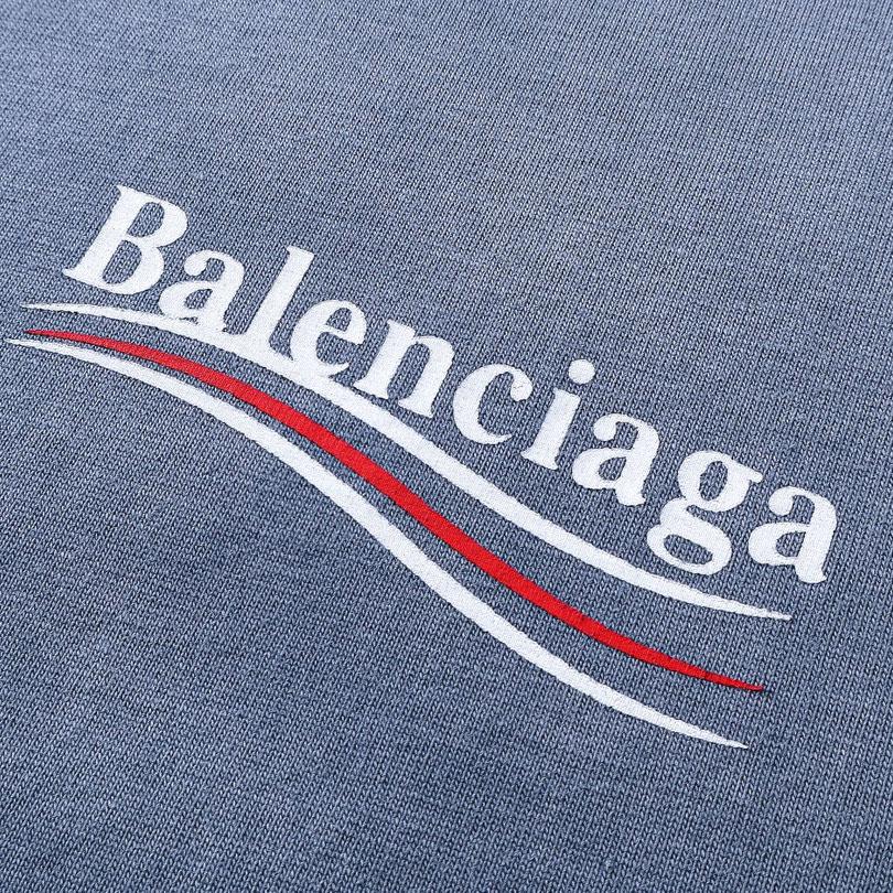 Balenciaga Political Campaign T-Shirt Medium Fit In Faded Blue - EUR FASHION