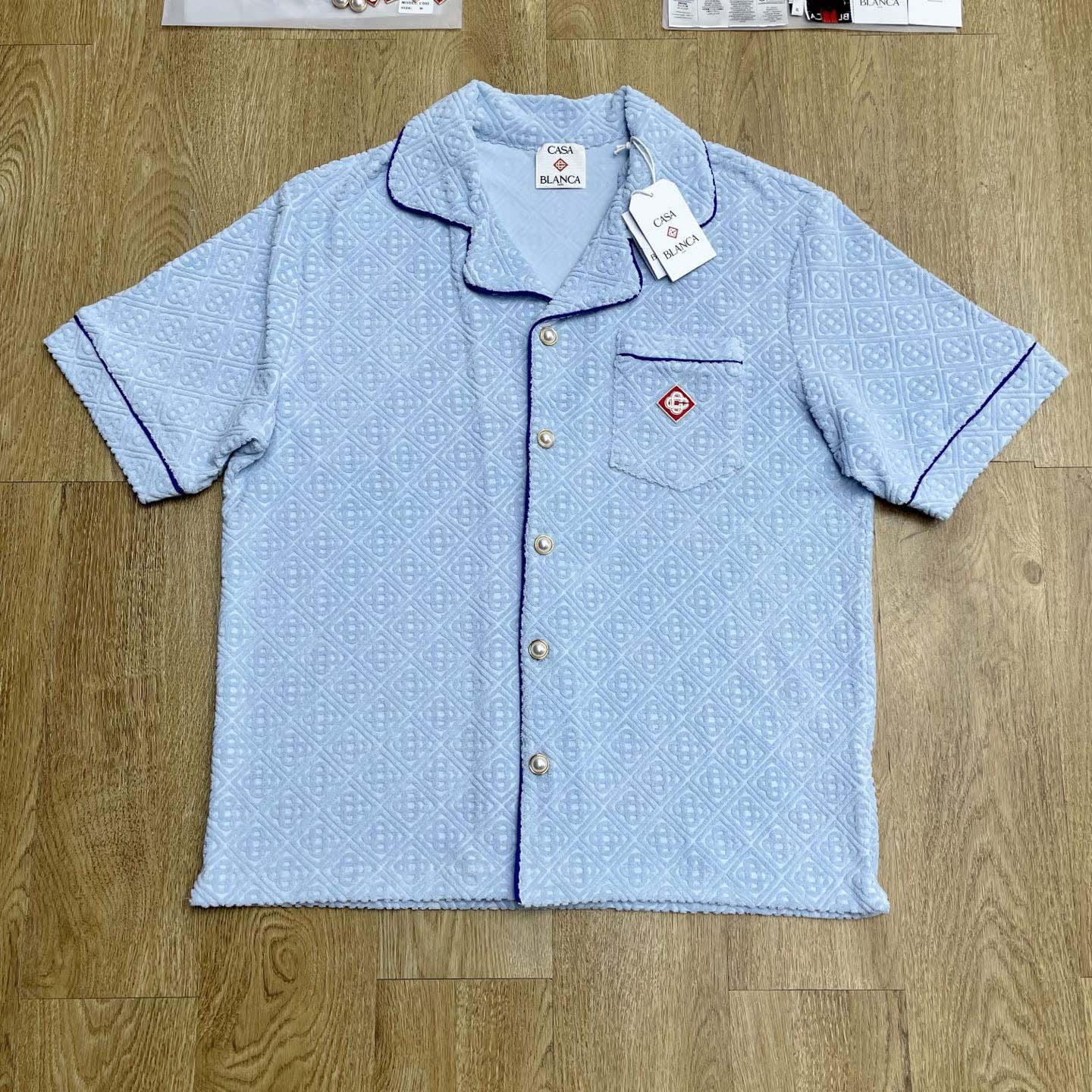 Casablanca Monogram Jacquard Towelling Short Sleeve Shirt   c1026 - EUR FASHION