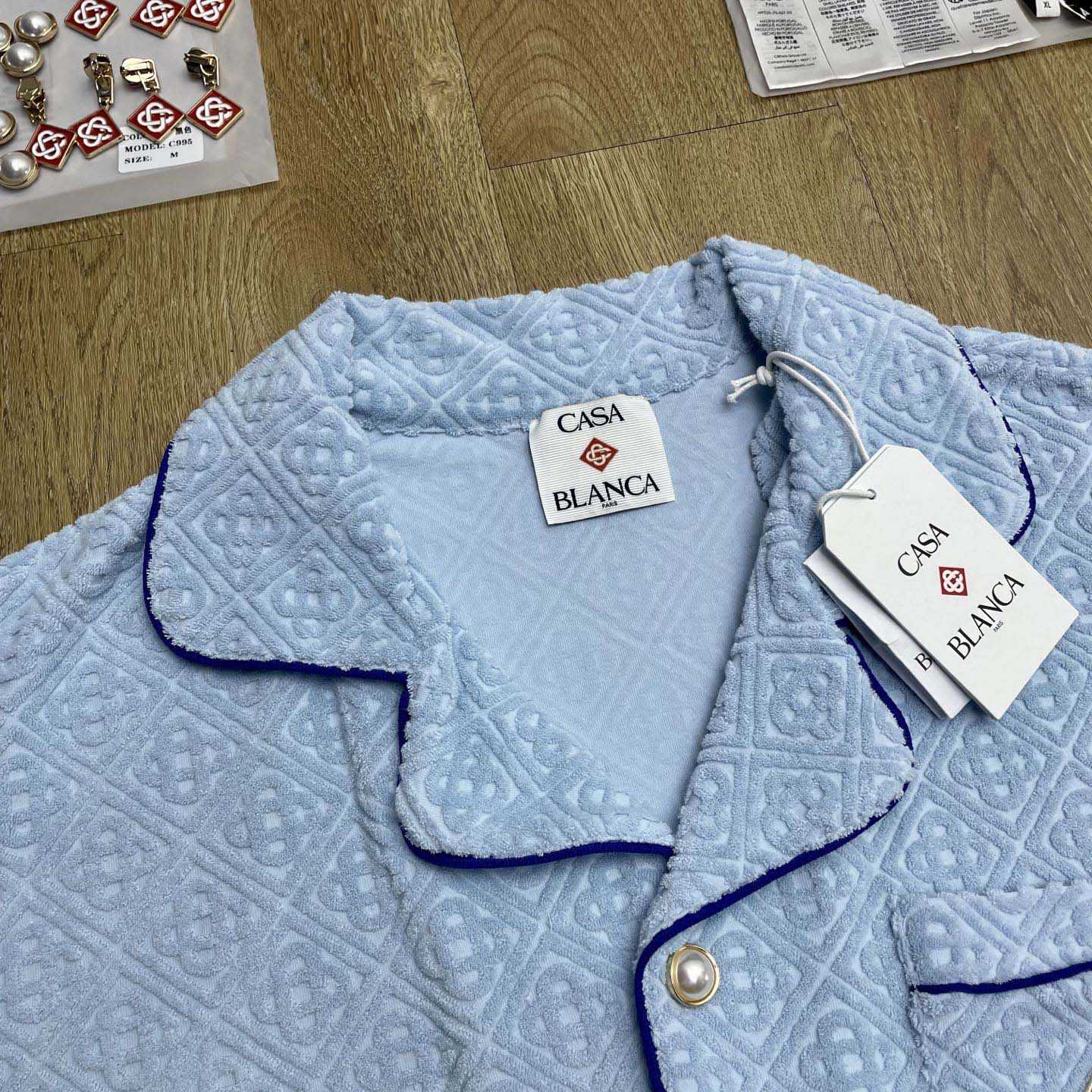 Casablanca Monogram Jacquard Towelling Short Sleeve Shirt   c1026 - EUR FASHION