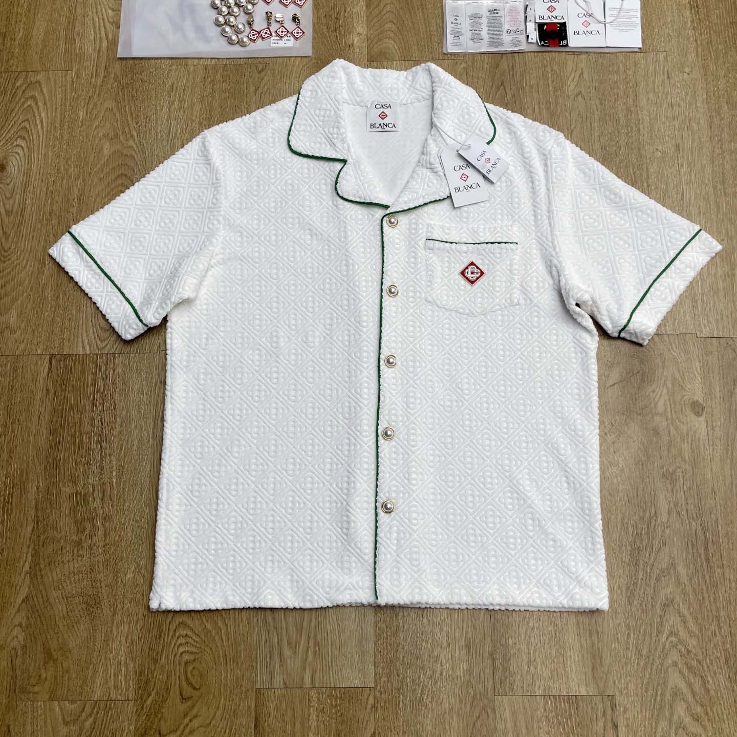 Casablanca Monogram Jacquard Towelling Short Sleeve Shirt   c1030 - EUR FASHION