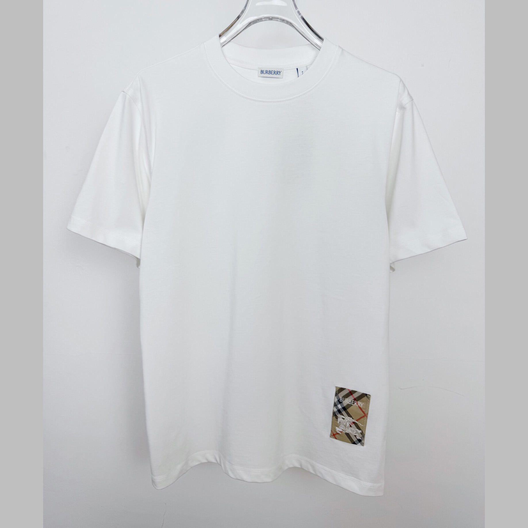 Burberry Check Label Cotton T-shirt  - EUR FASHION
