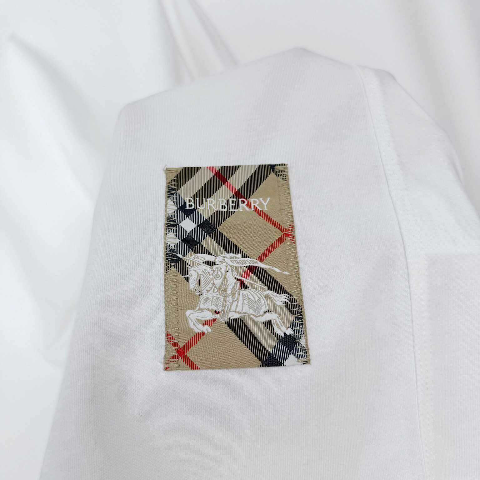 Burberry Check Label Cotton T-shirt  - EUR FASHION
