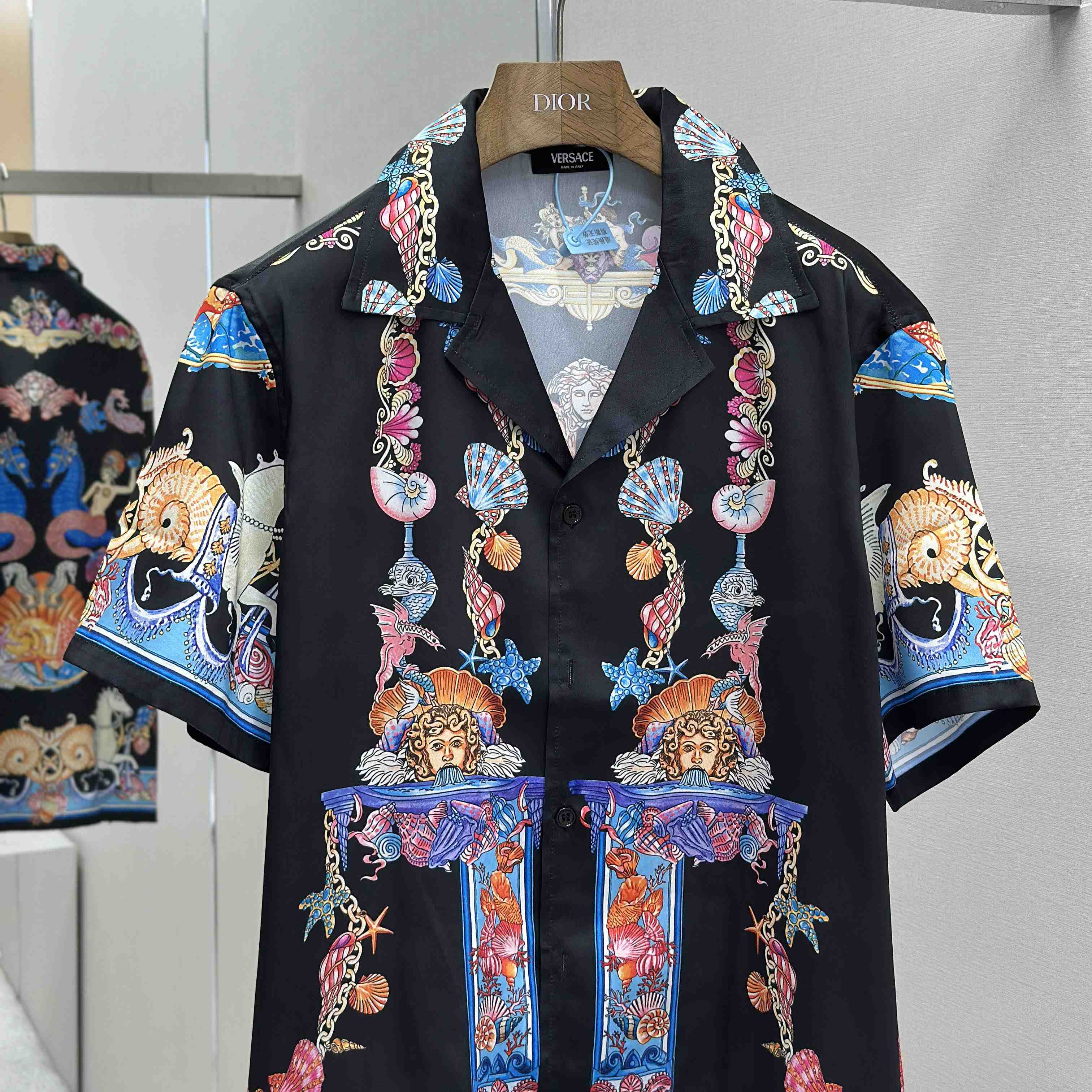 Versace Coral Theatre Silk Shirt & Silk Shorts - EUR FASHION