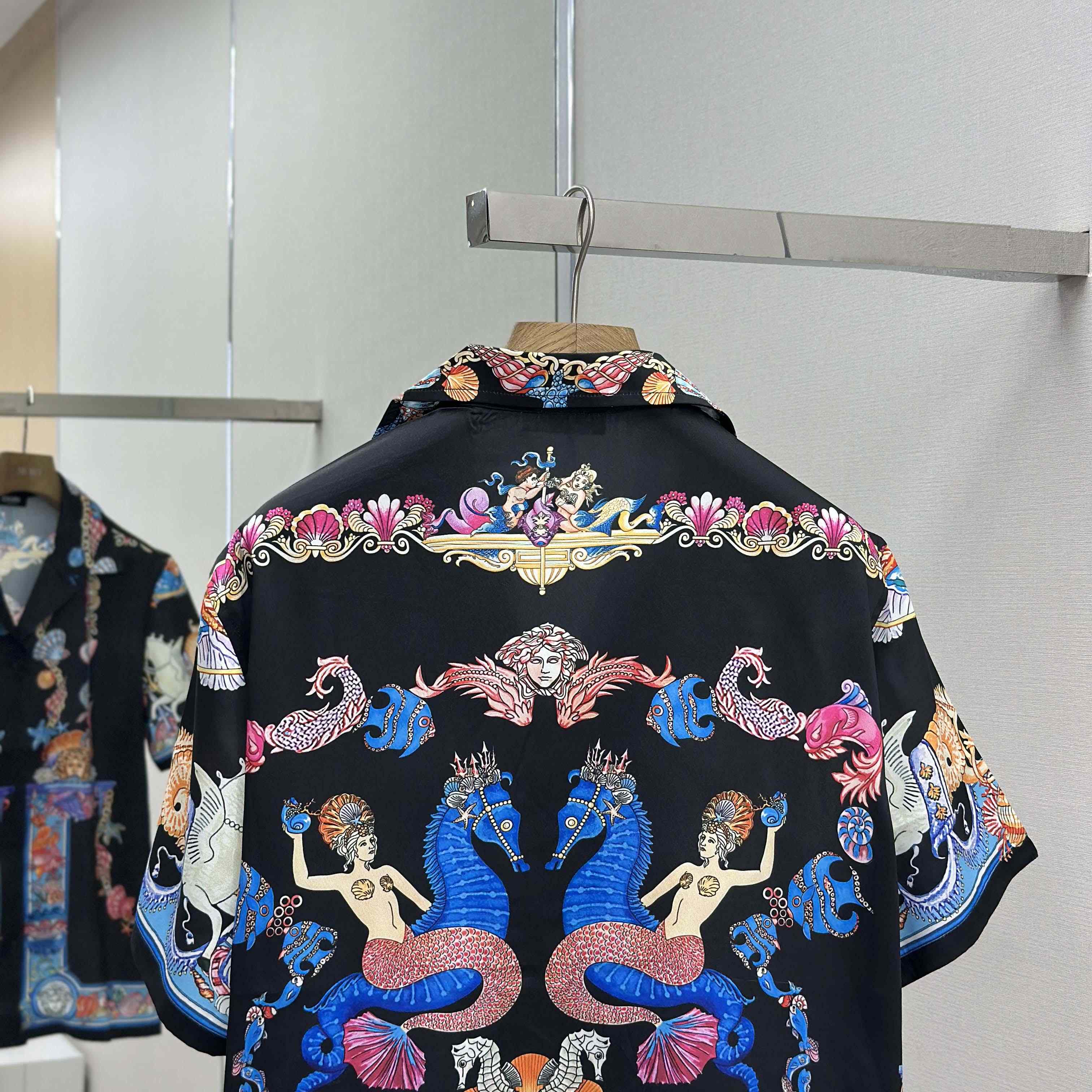 Versace Coral Theatre Silk Shirt & Silk Shorts - EUR FASHION