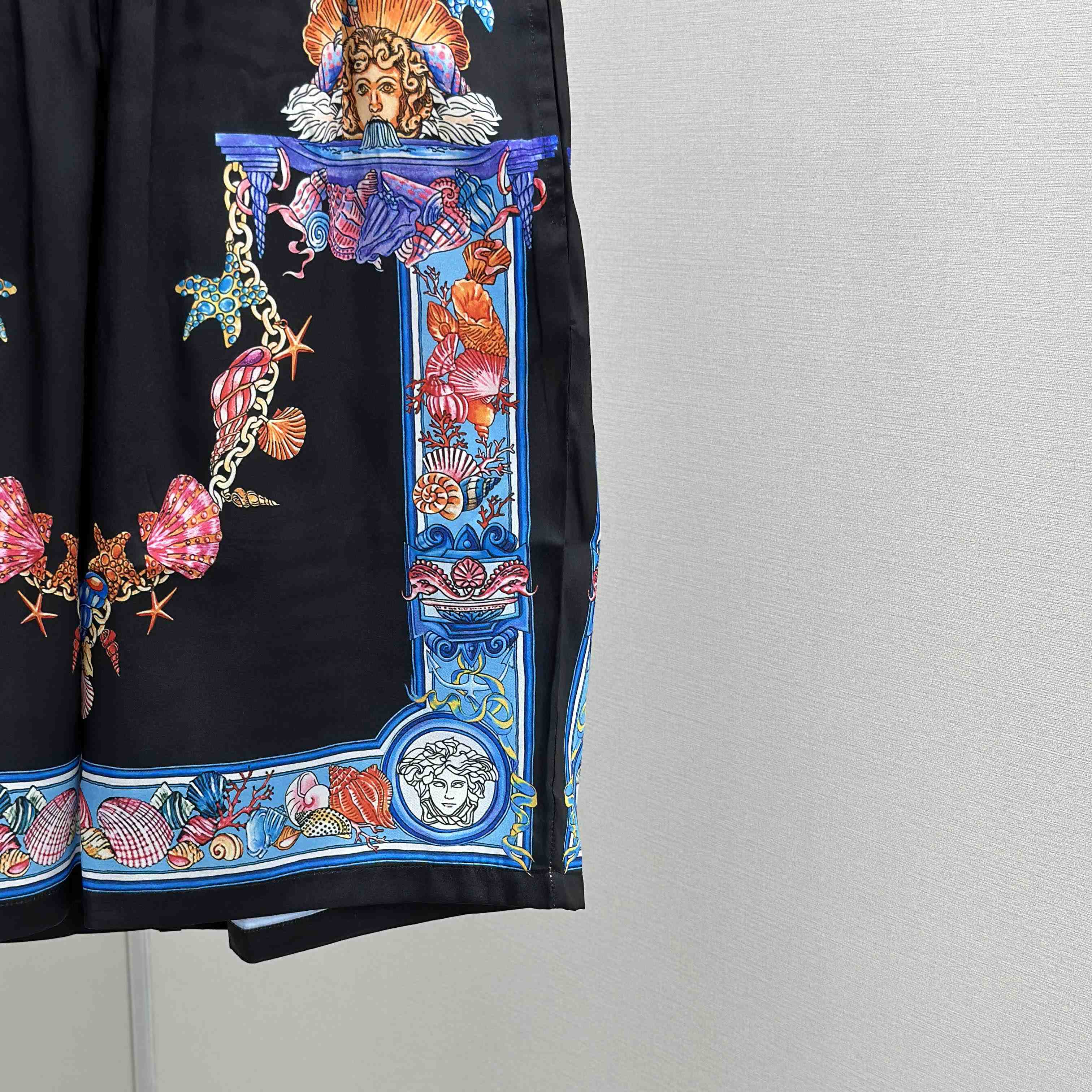 Versace Coral Theatre Silk Shirt & Silk Shorts - EUR FASHION
