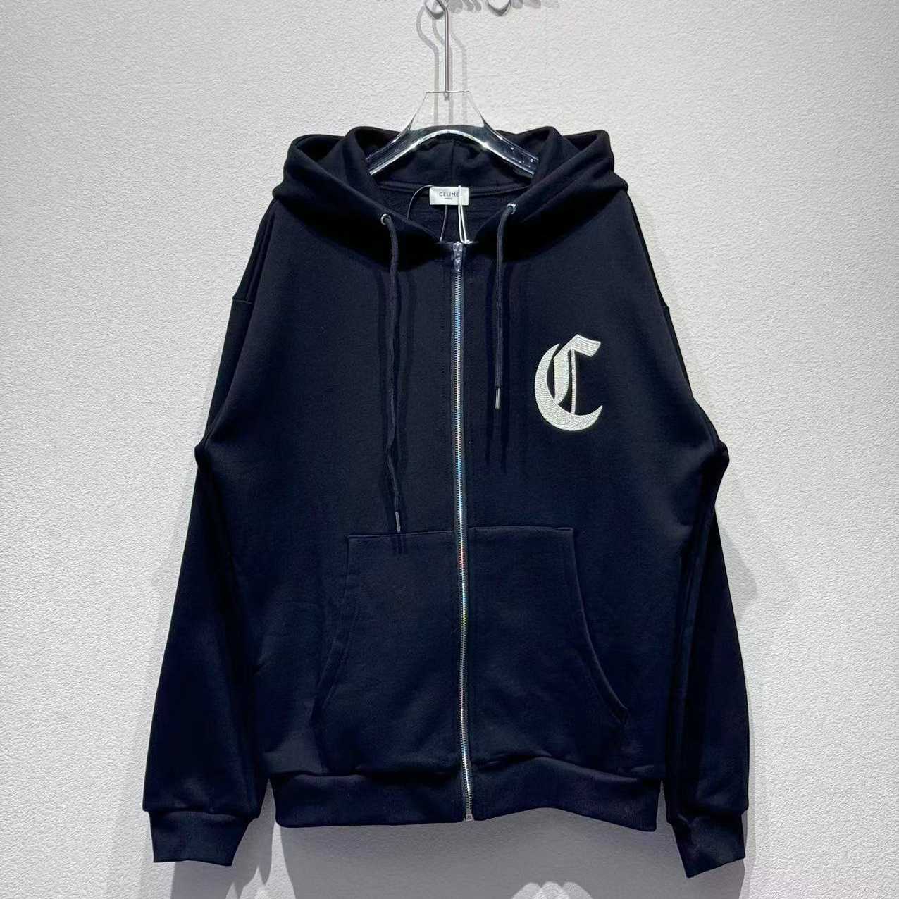 Celine Zipped Hoodie In Cotton Fleece - EUR FASHION