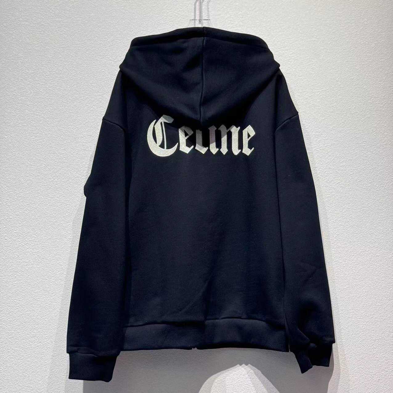 Celine Zipped Hoodie In Cotton Fleece - EUR FASHION