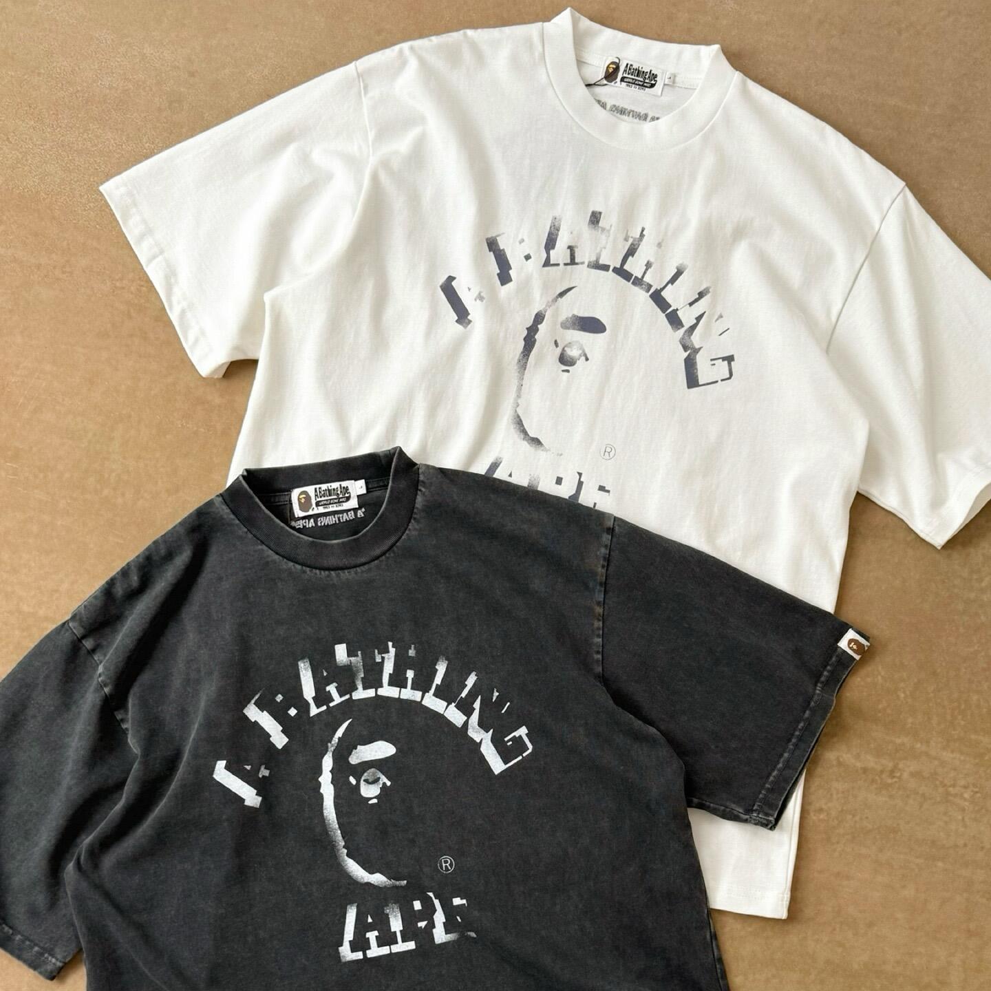Bape Garment Dye Spray Print College Relaxedfit Tee - EUR FASHION