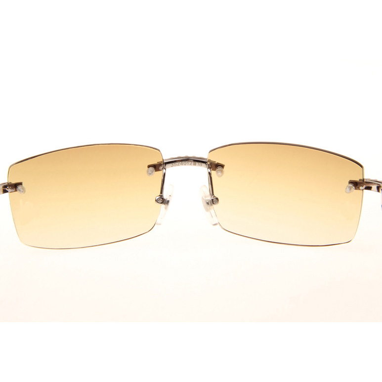 Cartier CT_3524012 Big Diamond White Mix Black Buffalo Sunglasses In Silver Brown - EUR FASHION