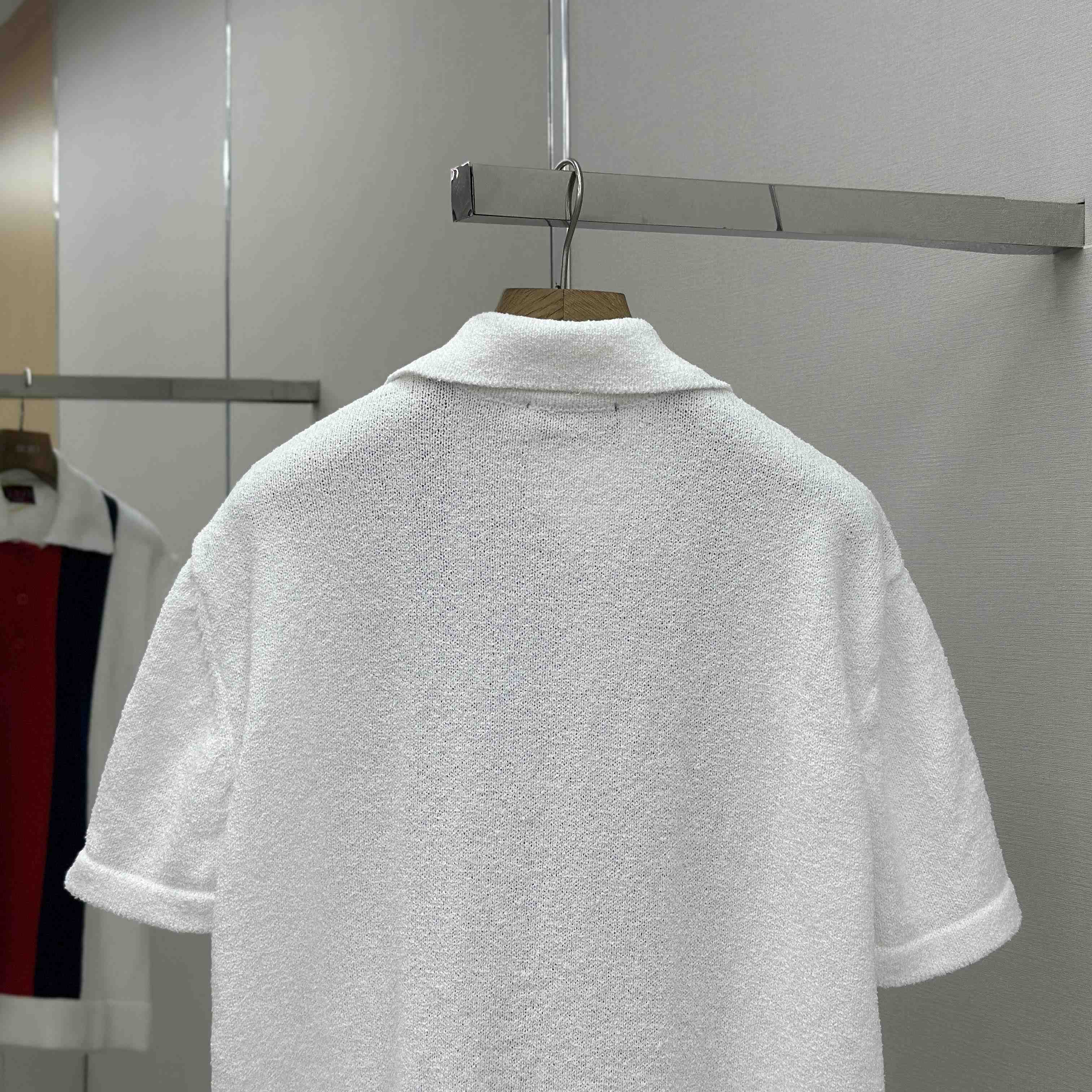 Gucci Cotton Blend Terry Knit Polo Shirt In White - EUR FASHION