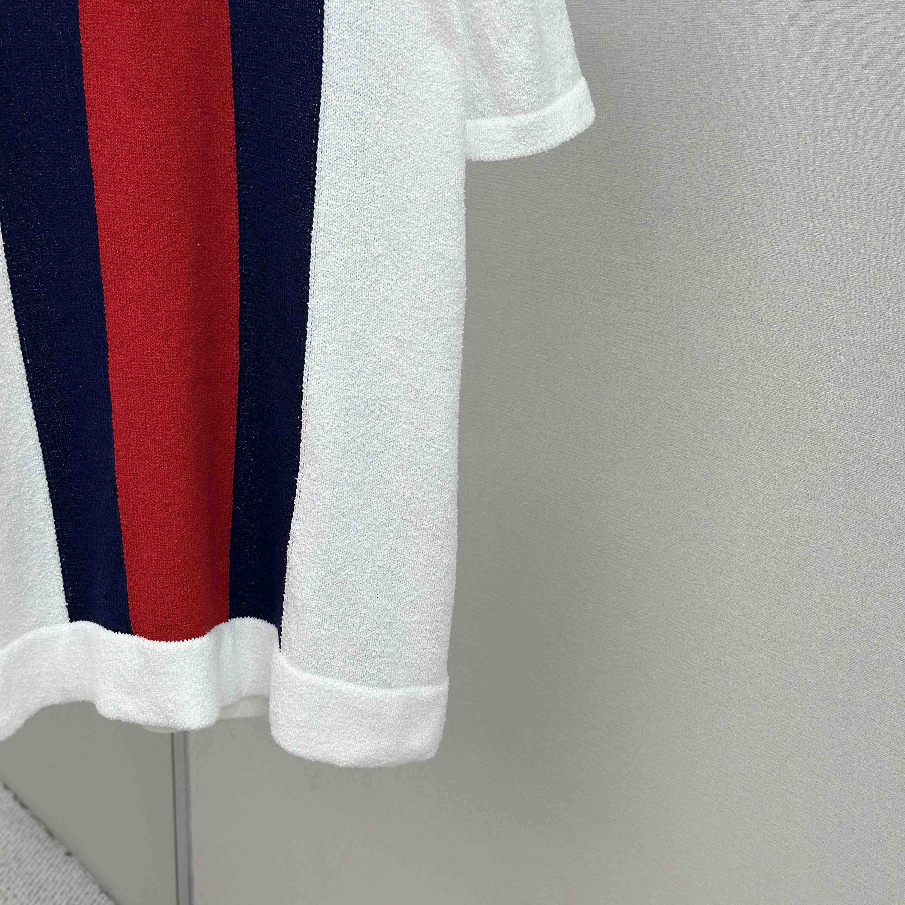 Gucci Cotton Blend Terry Knit Polo Shirt In White - EUR FASHION