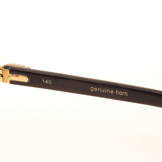 Cartier CT_3524012 Big Diamond White Mix Black Buffalo Sunglasses In Gold Brown - EUR FASHION
