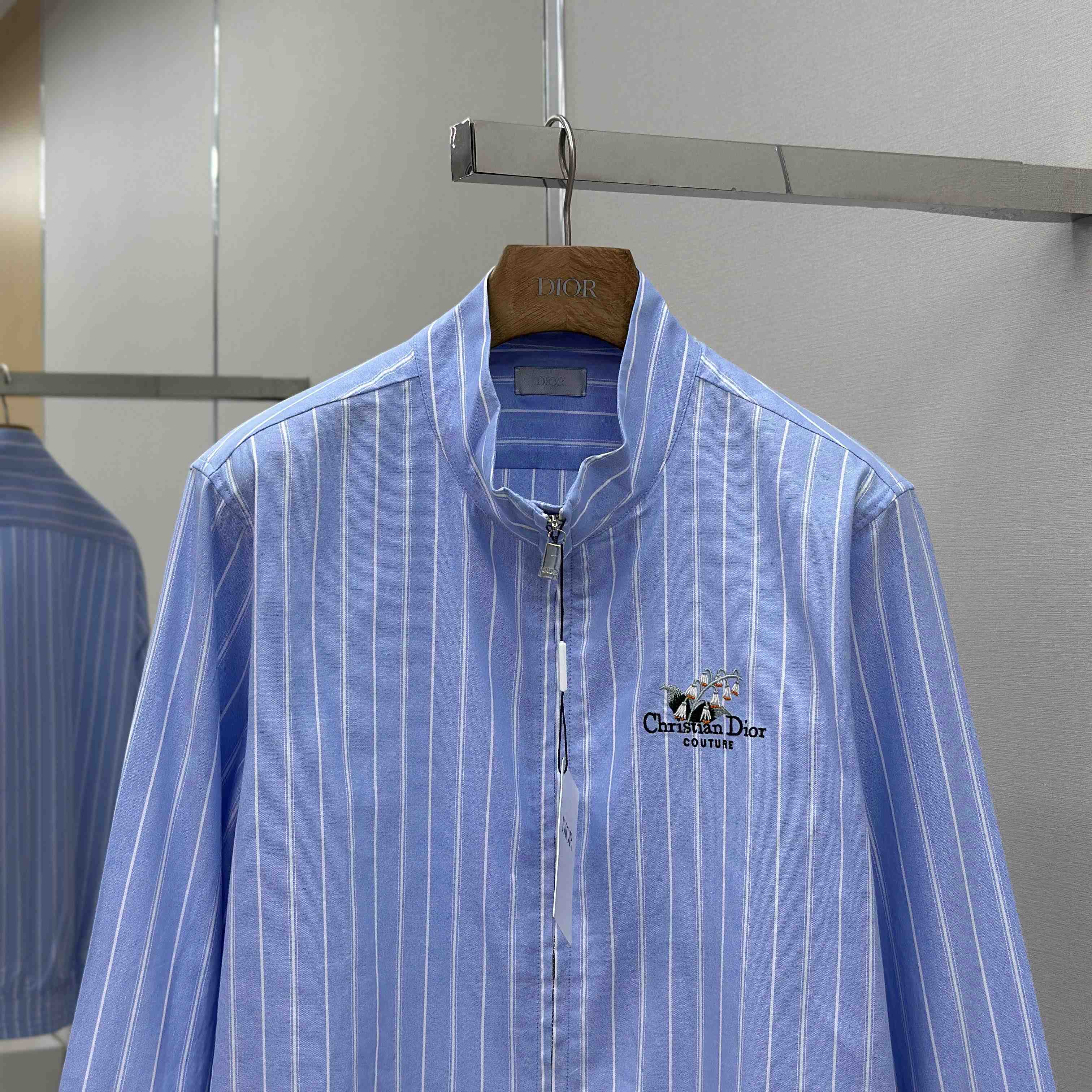 Christian Dior Zipped Shirt With Christian Dior Couture Lily Of The Valley Embroidery - EUR FASHION