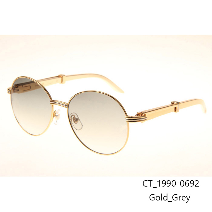 Cartier CT1990-0692 Gold Stainless Steel Sunglasses In Gold Grey - EUR FASHION