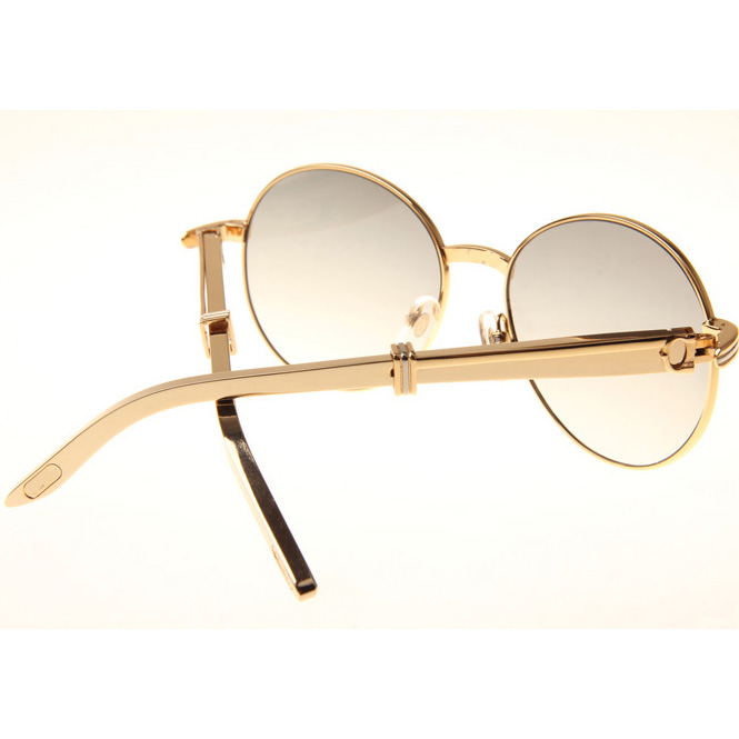 Cartier CT1990-0692 Gold Stainless Steel Sunglasses In Gold Grey - EUR FASHION