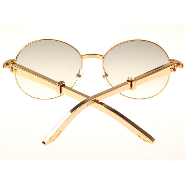 Cartier CT1990-0692 Gold Stainless Steel Sunglasses In Gold Grey - EUR FASHION