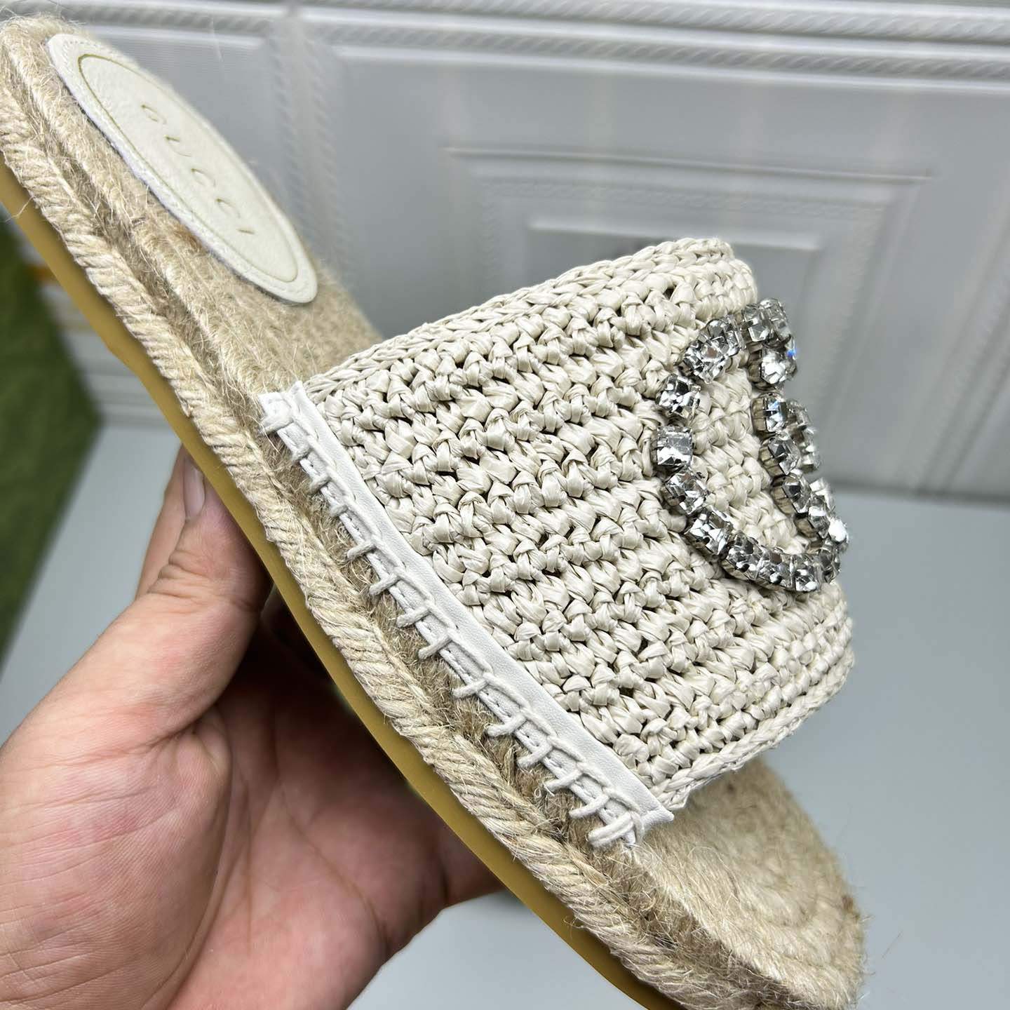 Gucci Women's espadrille with crystal Interlocking G - EUR FASHION