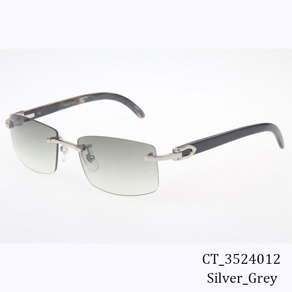 Cartier CT_3524012 Black Buffalo Sunglasses In Silver Grey - EUR FASHION