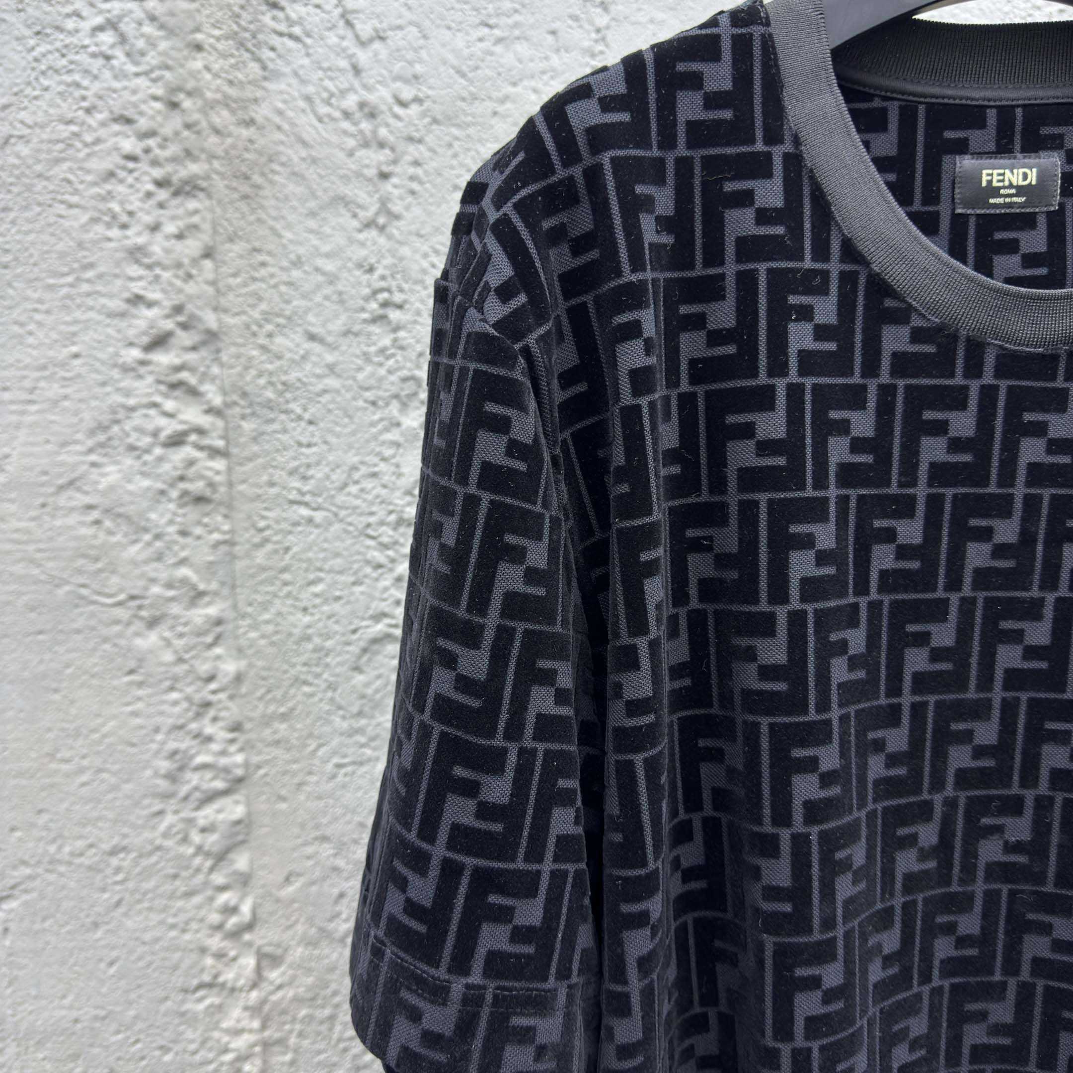 Fendi T-shirt In Black Piqué - EUR FASHION