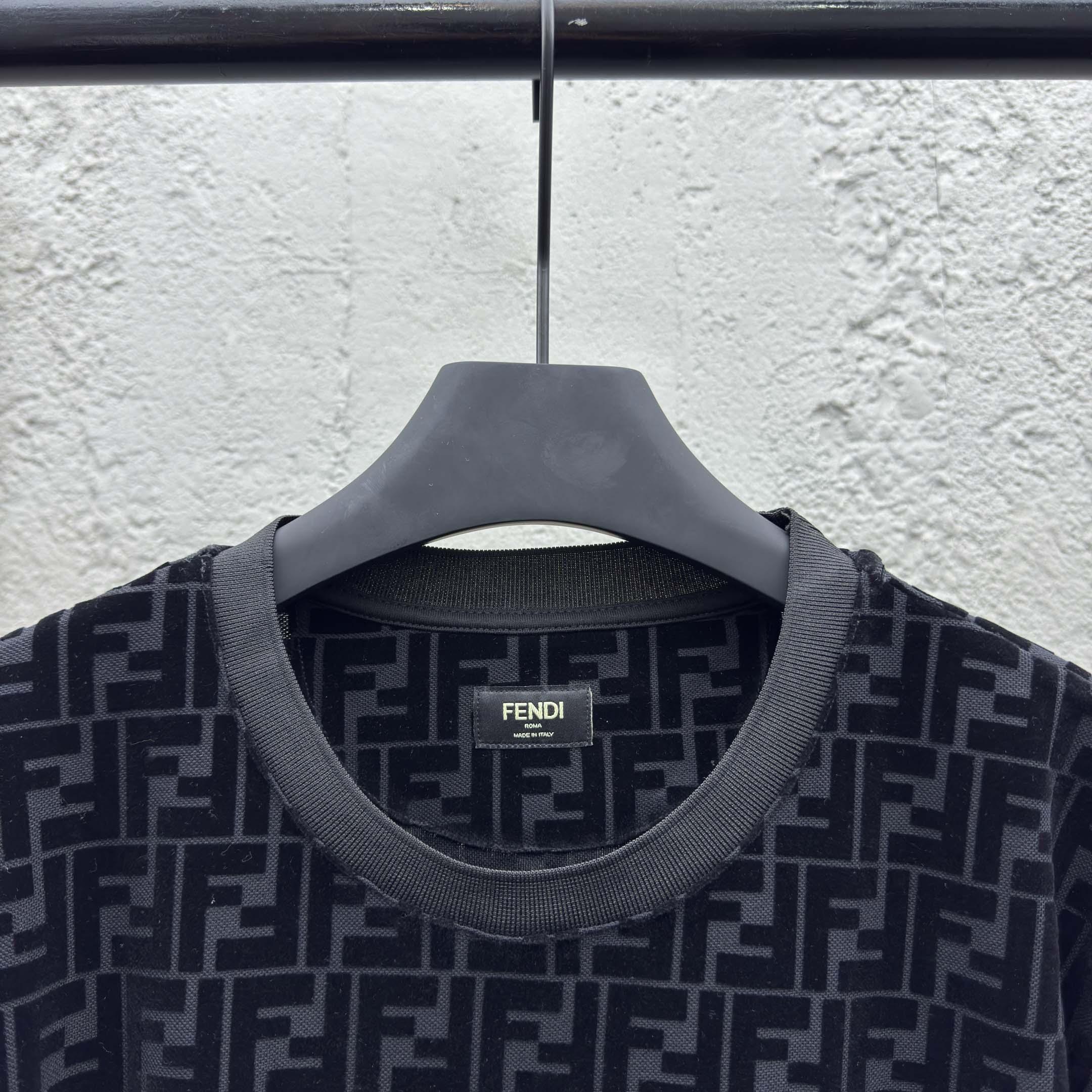 Fendi T-shirt In Black Piqué - EUR FASHION