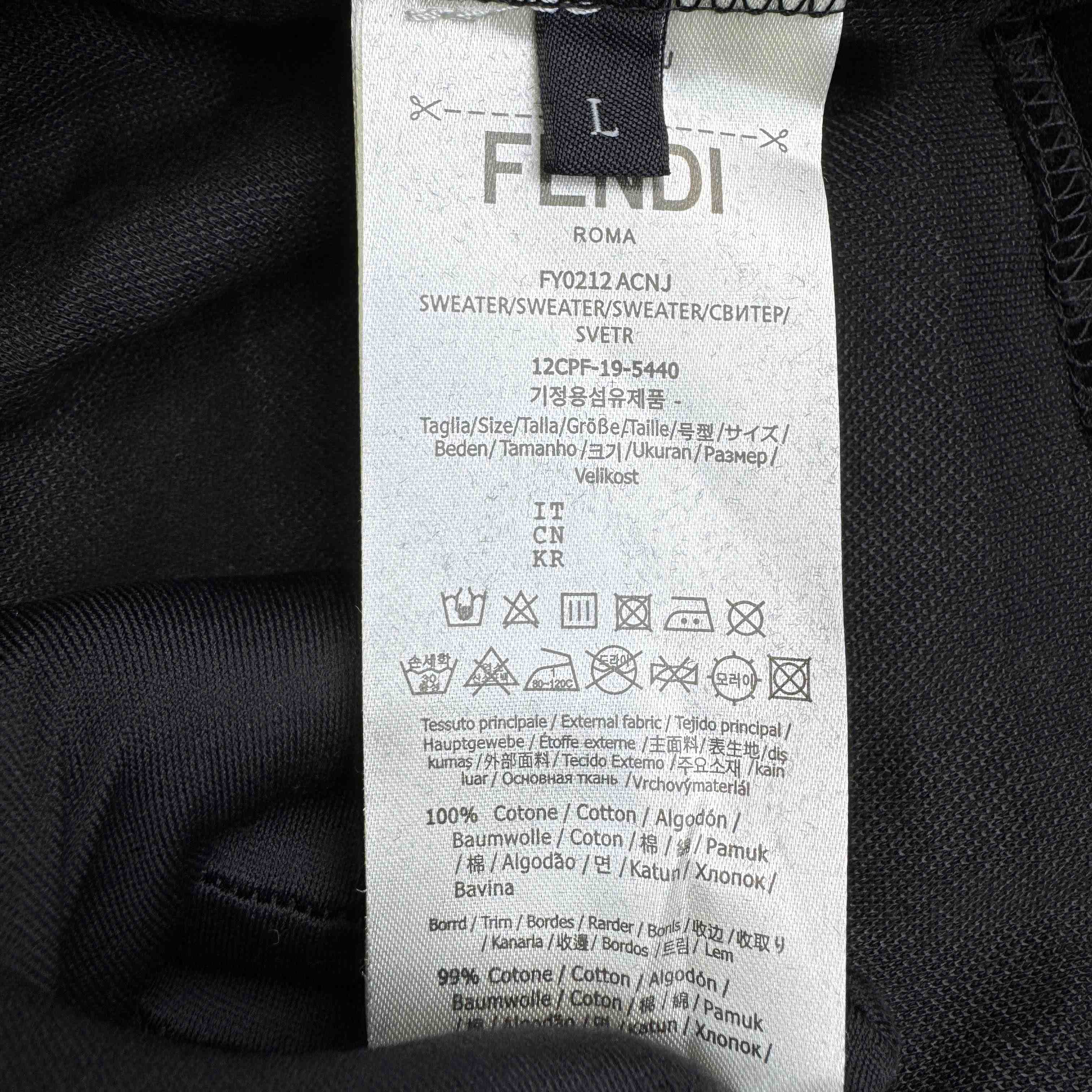 Fendi T-shirt In Black Piqué - EUR FASHION