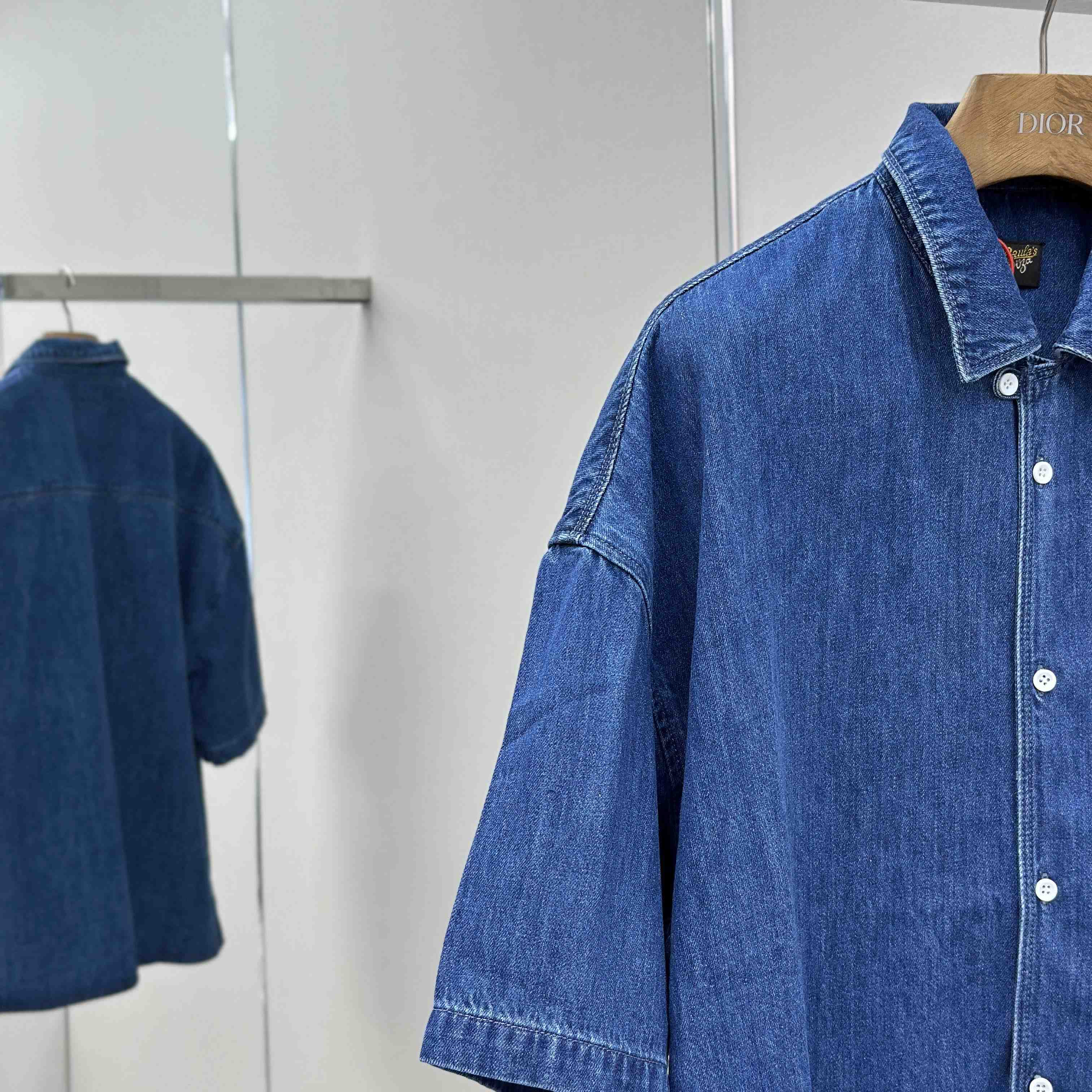 Loewe Short Sleeve Shirt In Denim - EUR FASHION