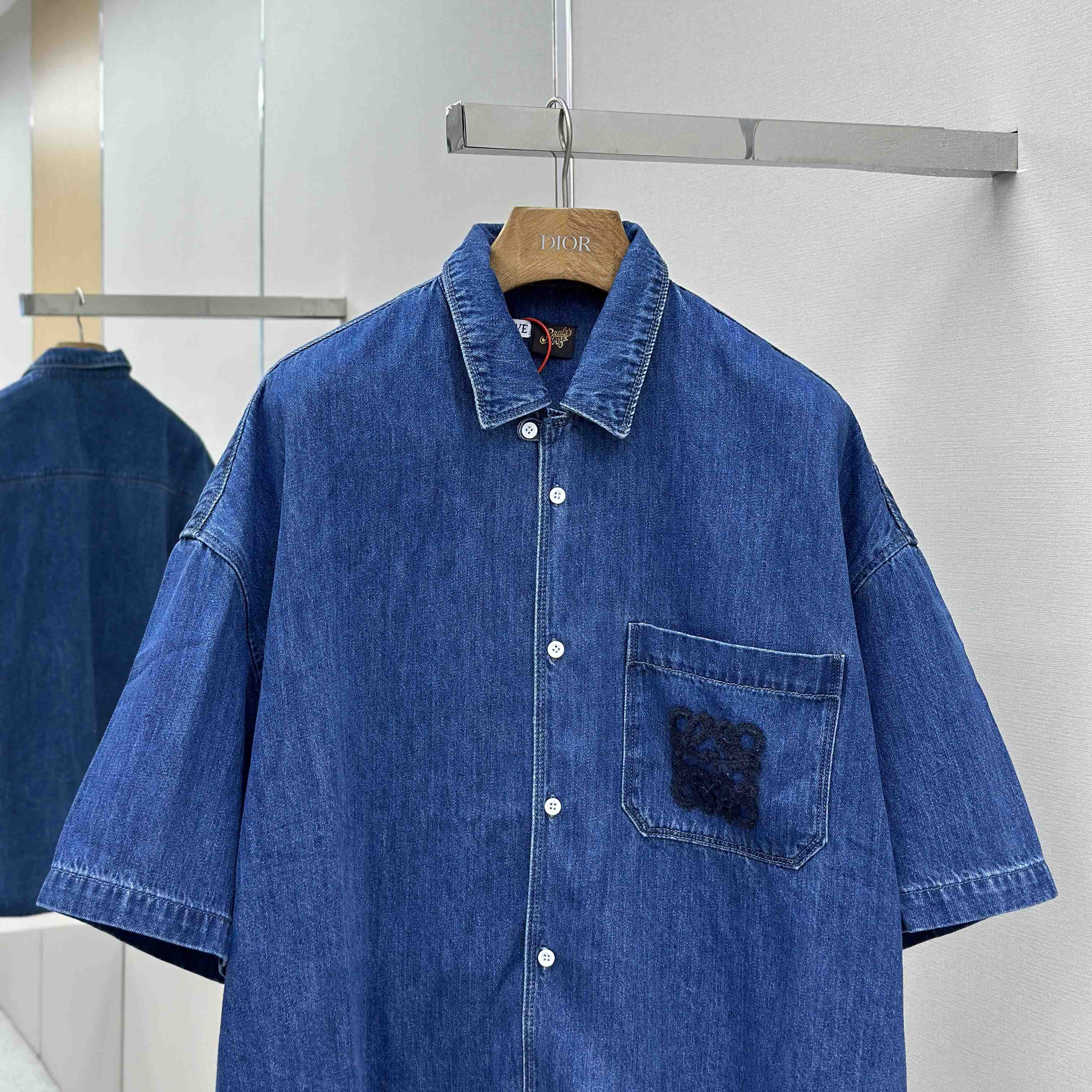 Loewe Short Sleeve Shirt In Denim - EUR FASHION