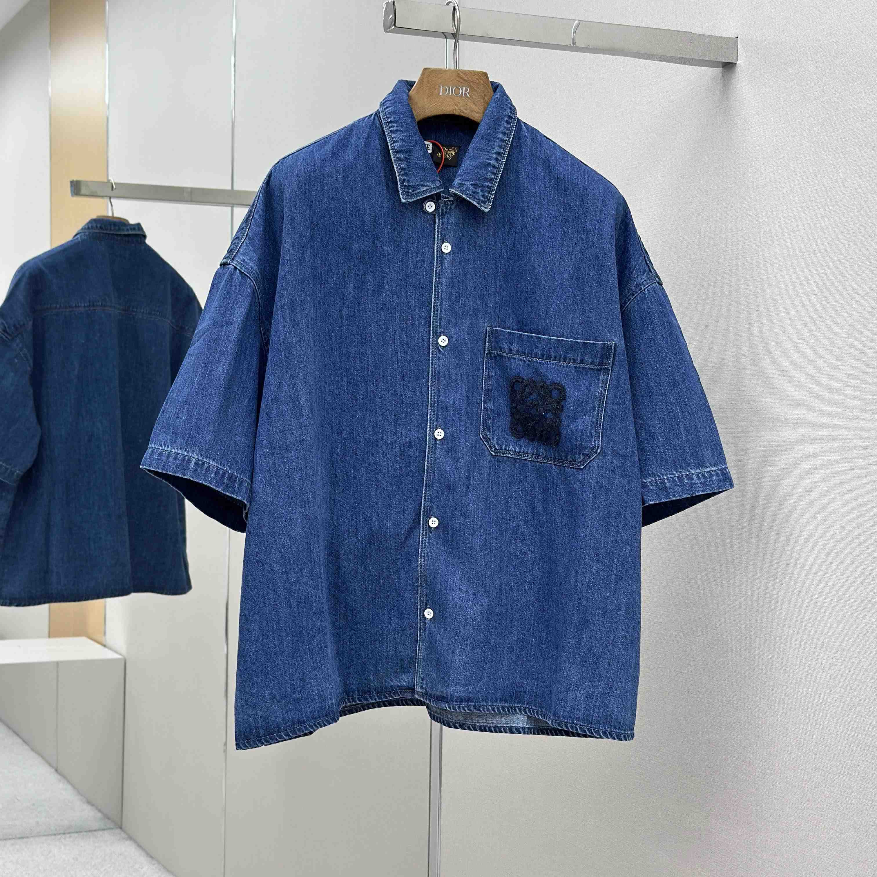 Loewe Short Sleeve Shirt In Denim - EUR FASHION