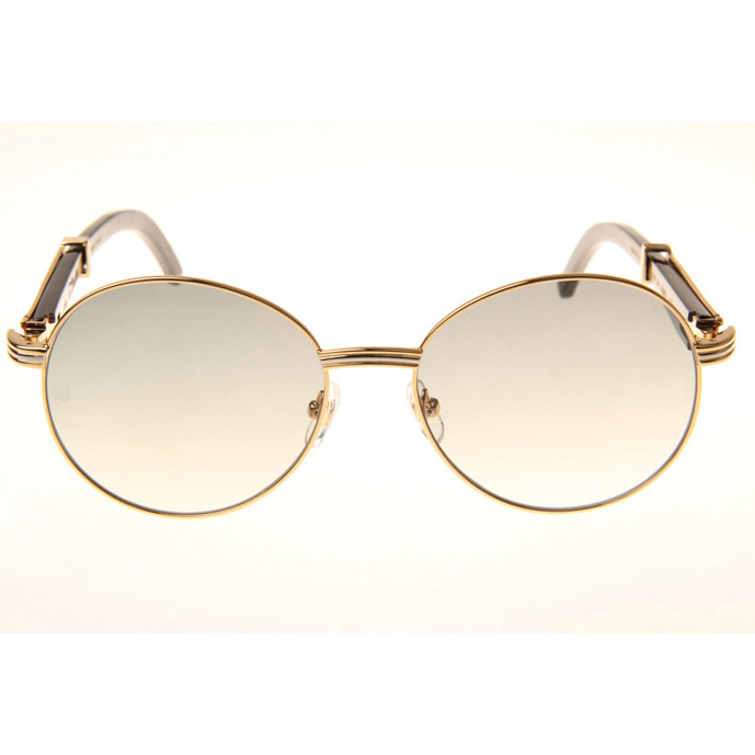 Cartier CT1990-0692 Black Buffalo Sunglasses In Gold Grey - EUR FASHION