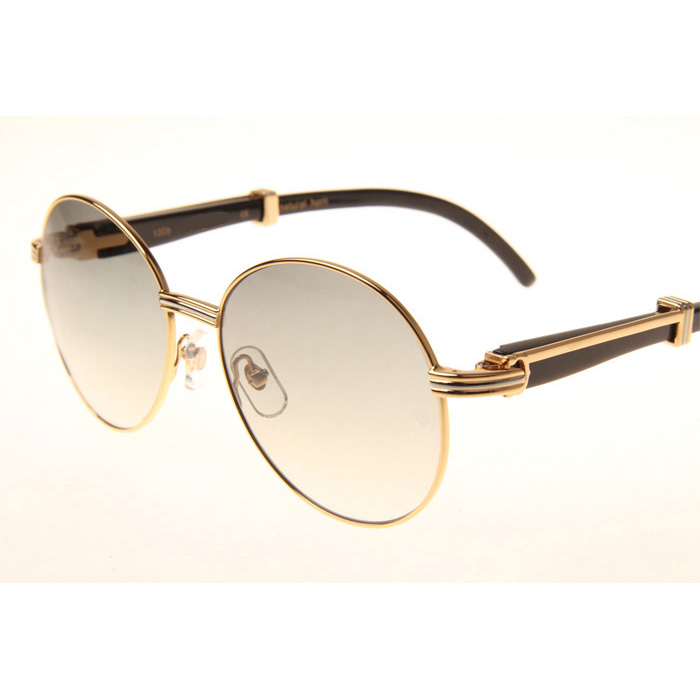 Cartier CT1990-0692 Black Buffalo Sunglasses In Gold Grey - EUR FASHION
